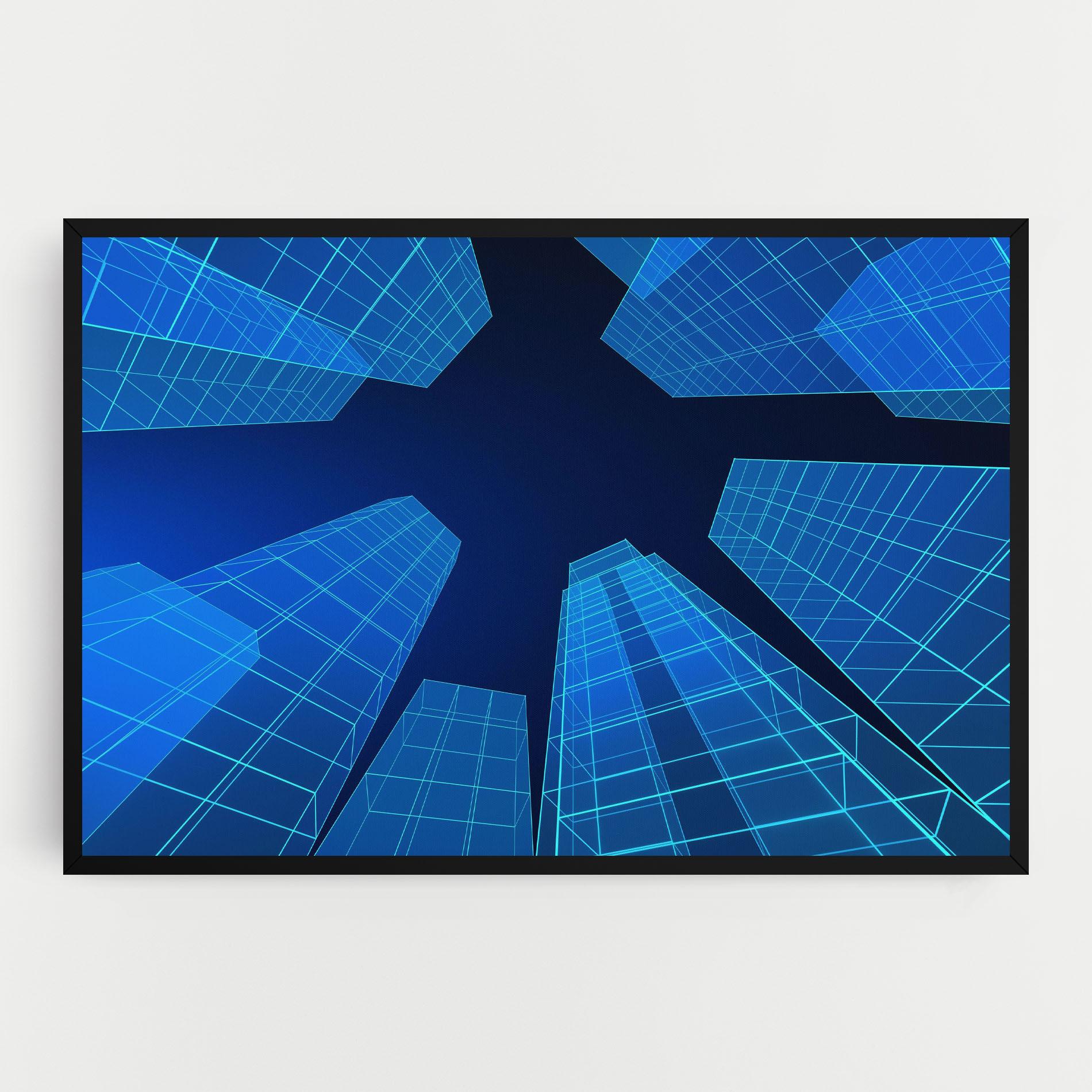 Leinwandbild Blue Buildings mockup 0