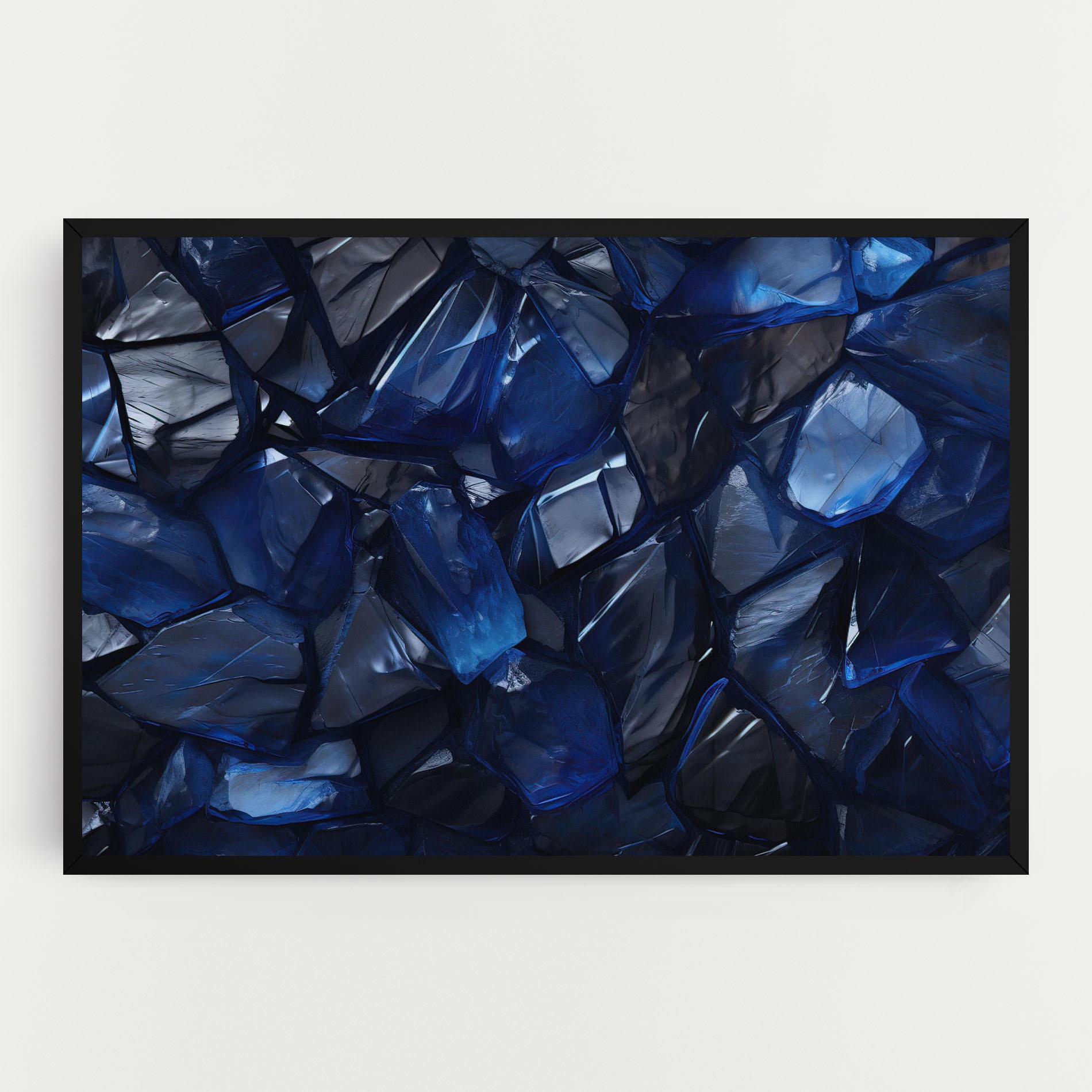 Leinwandbild Blue Crystal Shape mockup 0