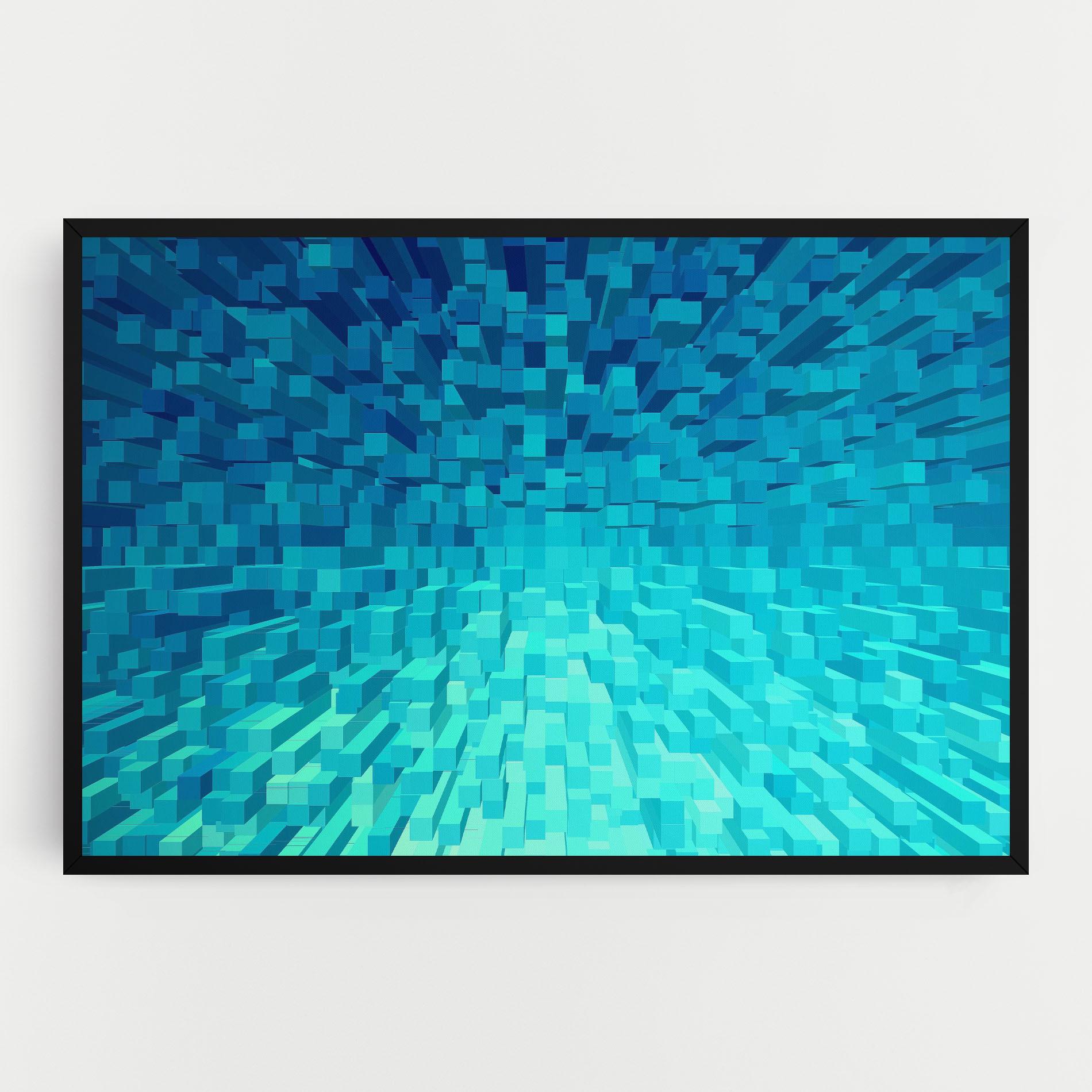 Leinwandbild Blue Square Mix mockup 0