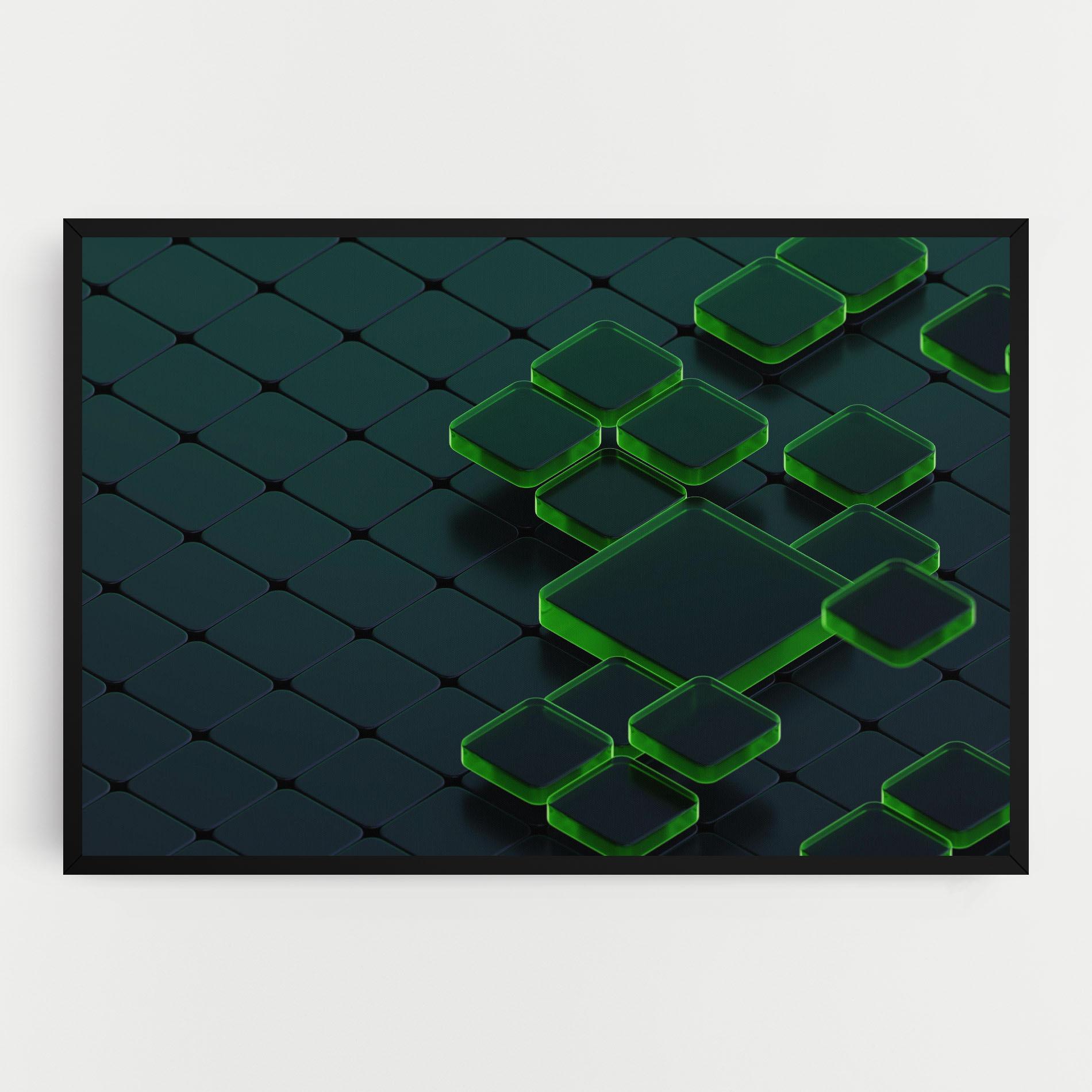 Leinwandbild Green Square Floating mockup 0