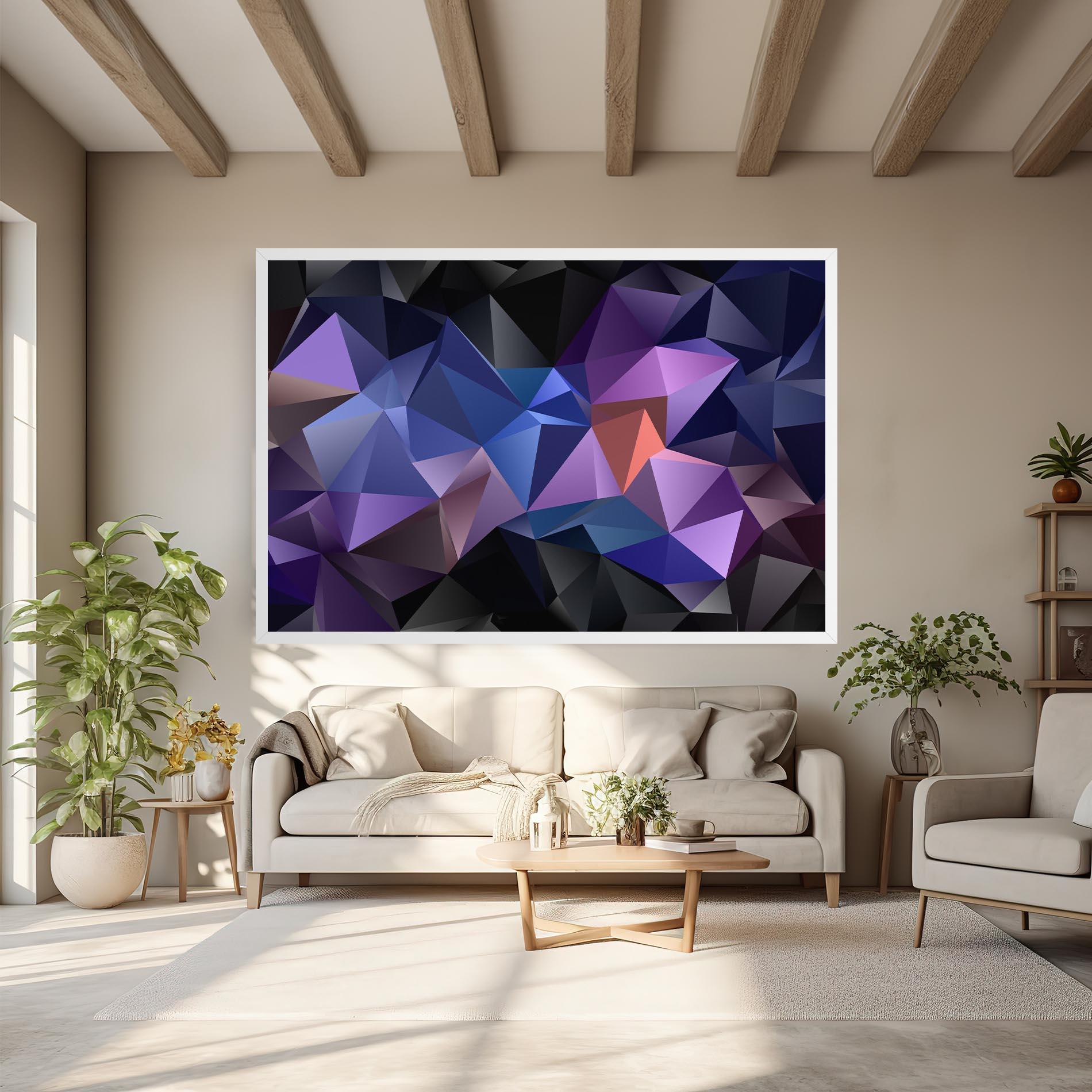 Leinwandbild Black Purple Triangle mockup 6