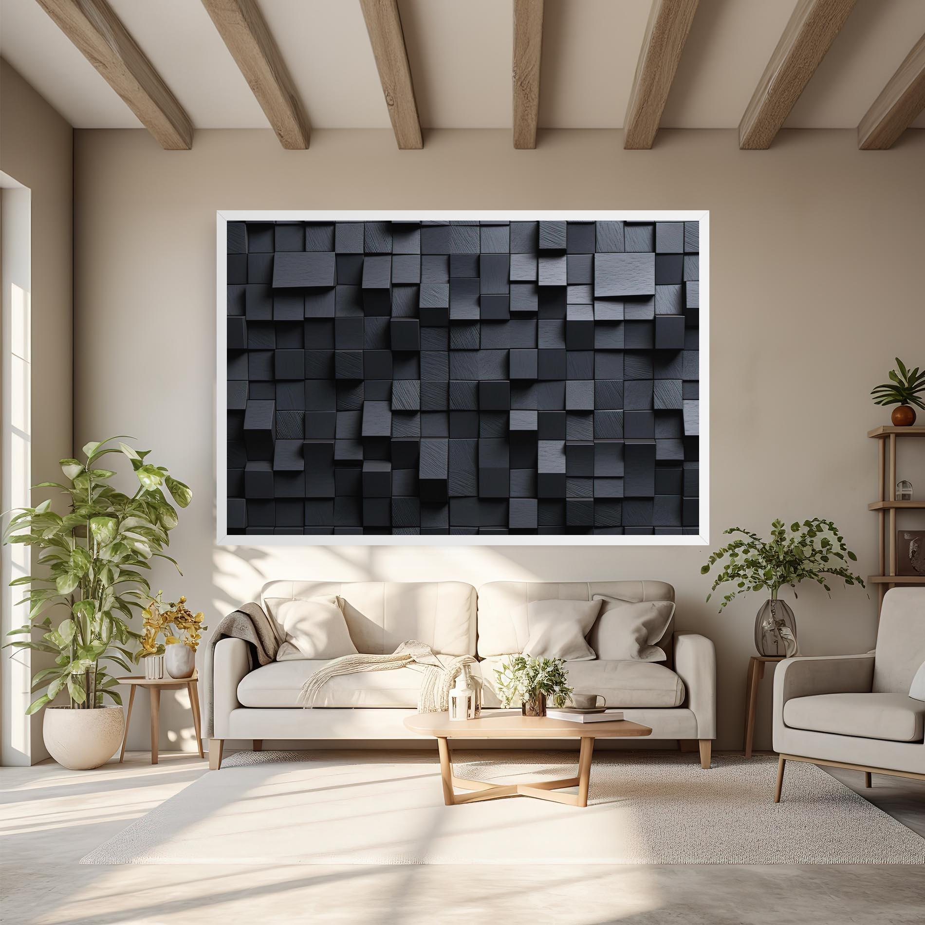Leinwandbild Black Square Pattern mockup 6