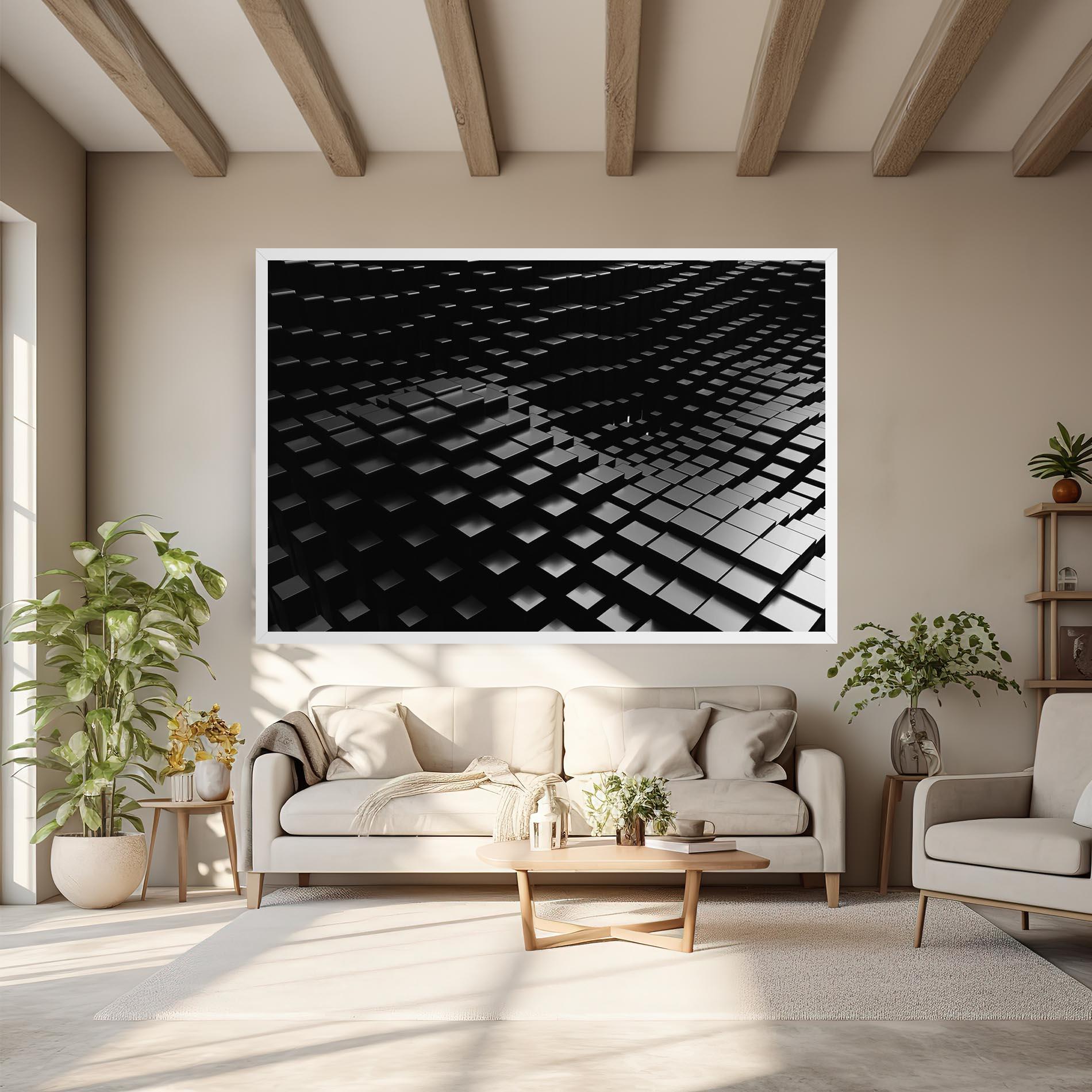 Leinwandbild Black Square Wave mockup 6