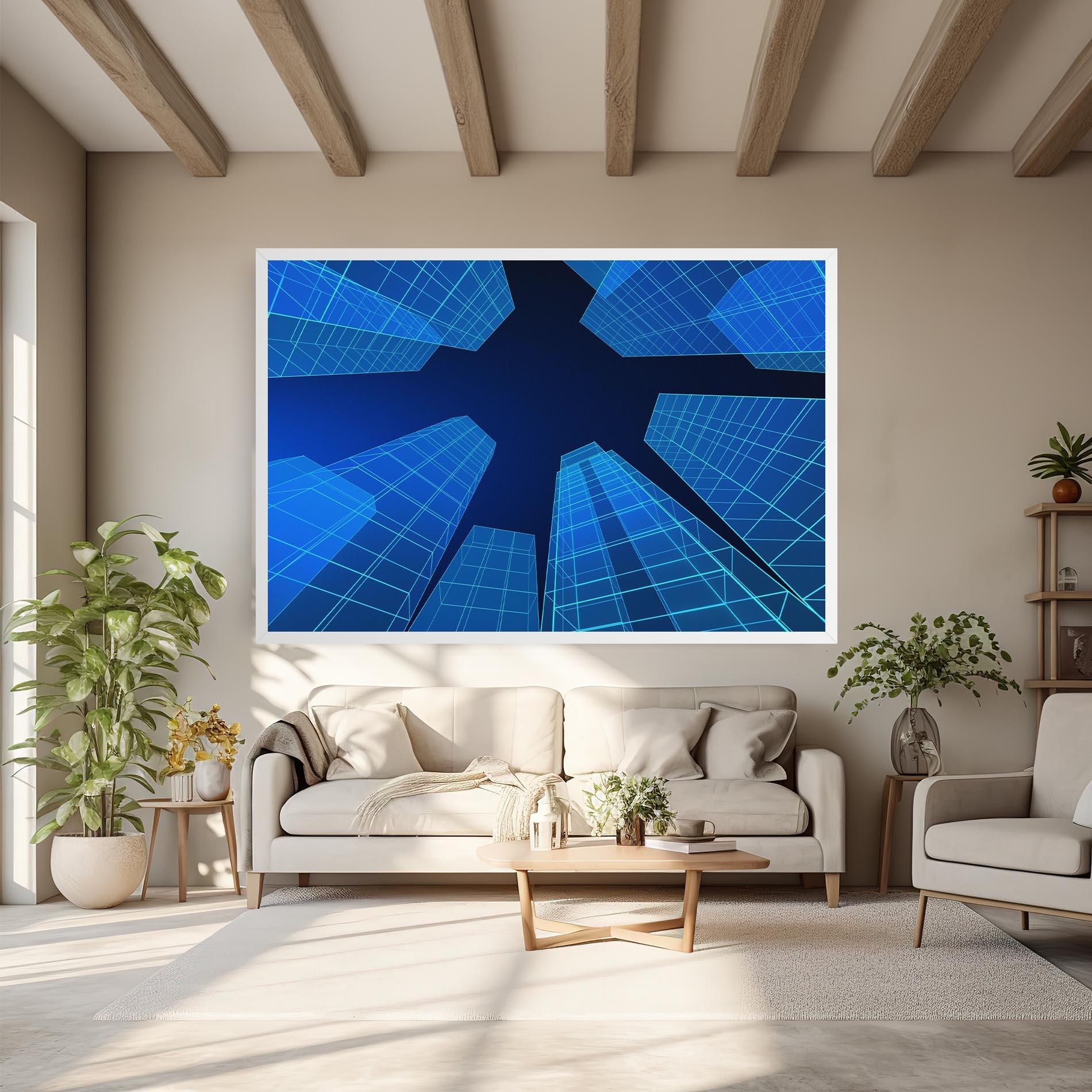 Leinwandbild Blue Buildings mockup 6