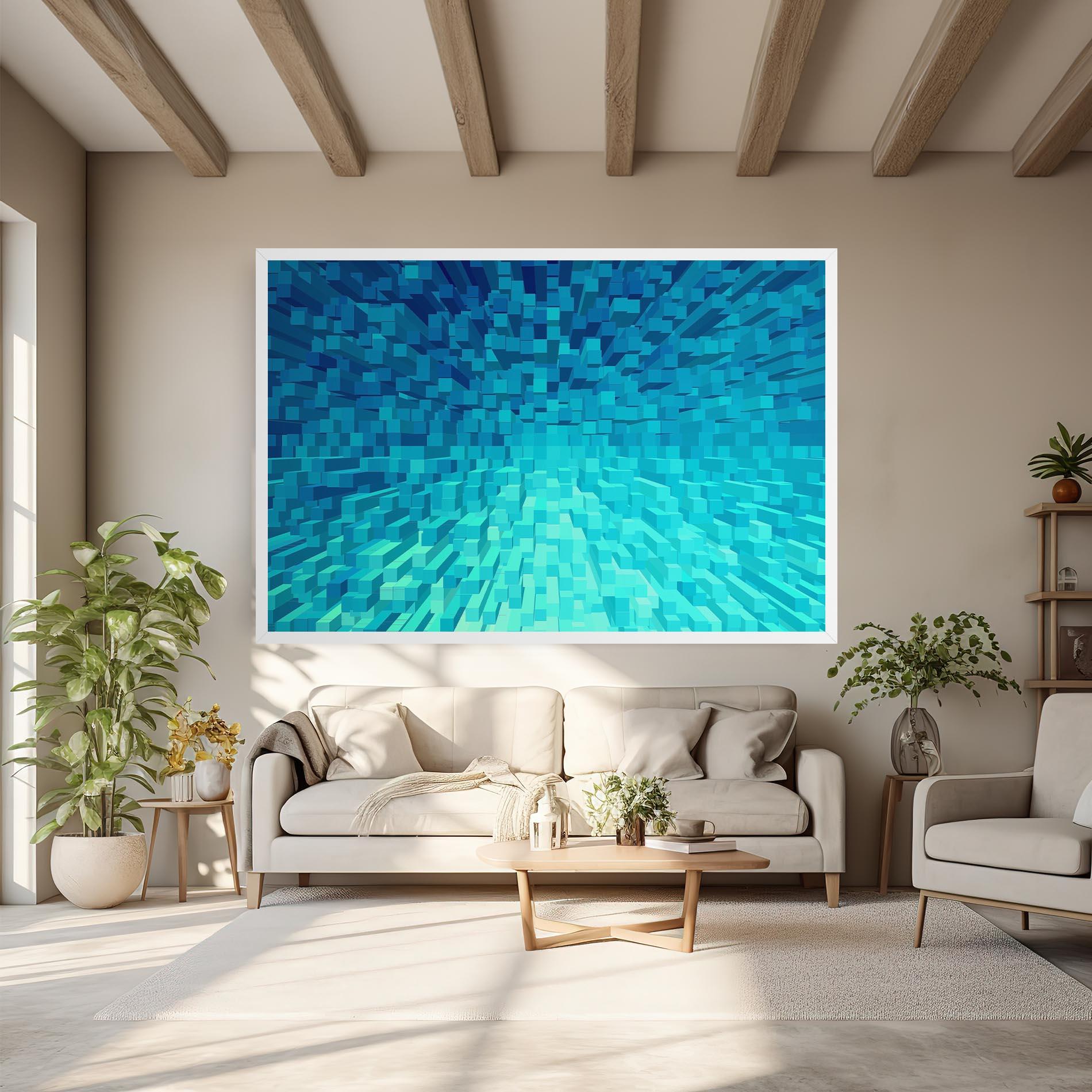 Leinwandbild Blue Square Mix mockup 6