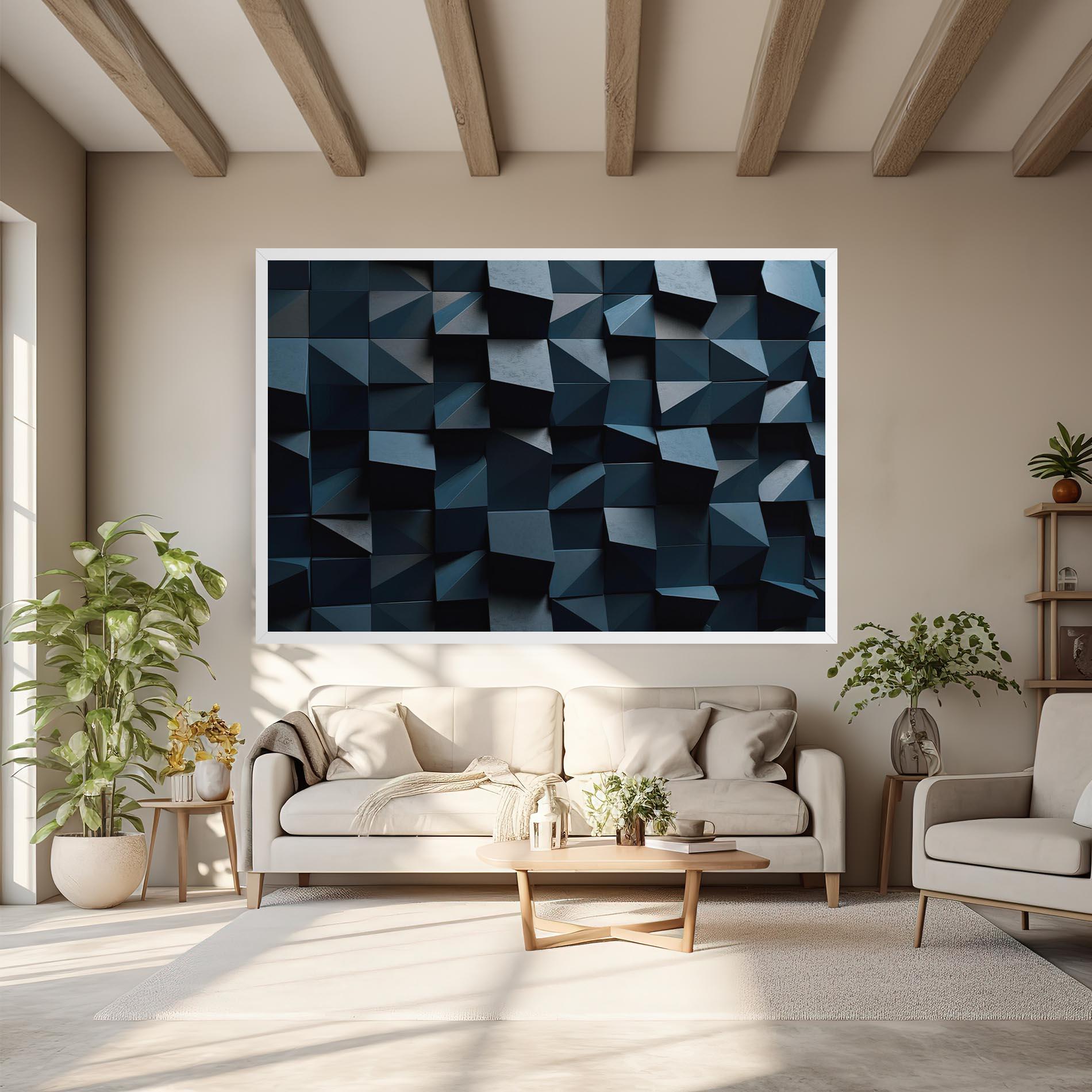 Leinwandbild Dark Blue Square mockup 6