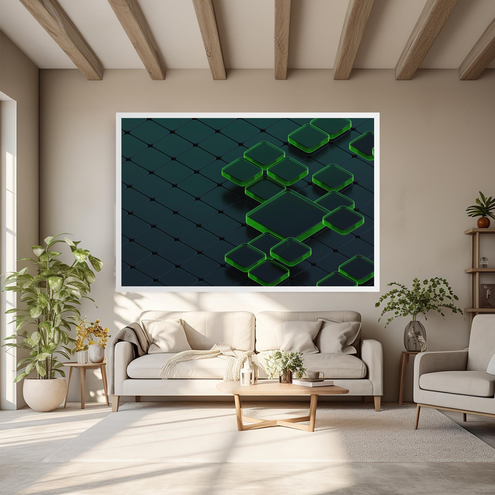 Leinwandbild Green Square Floating mockup 6
