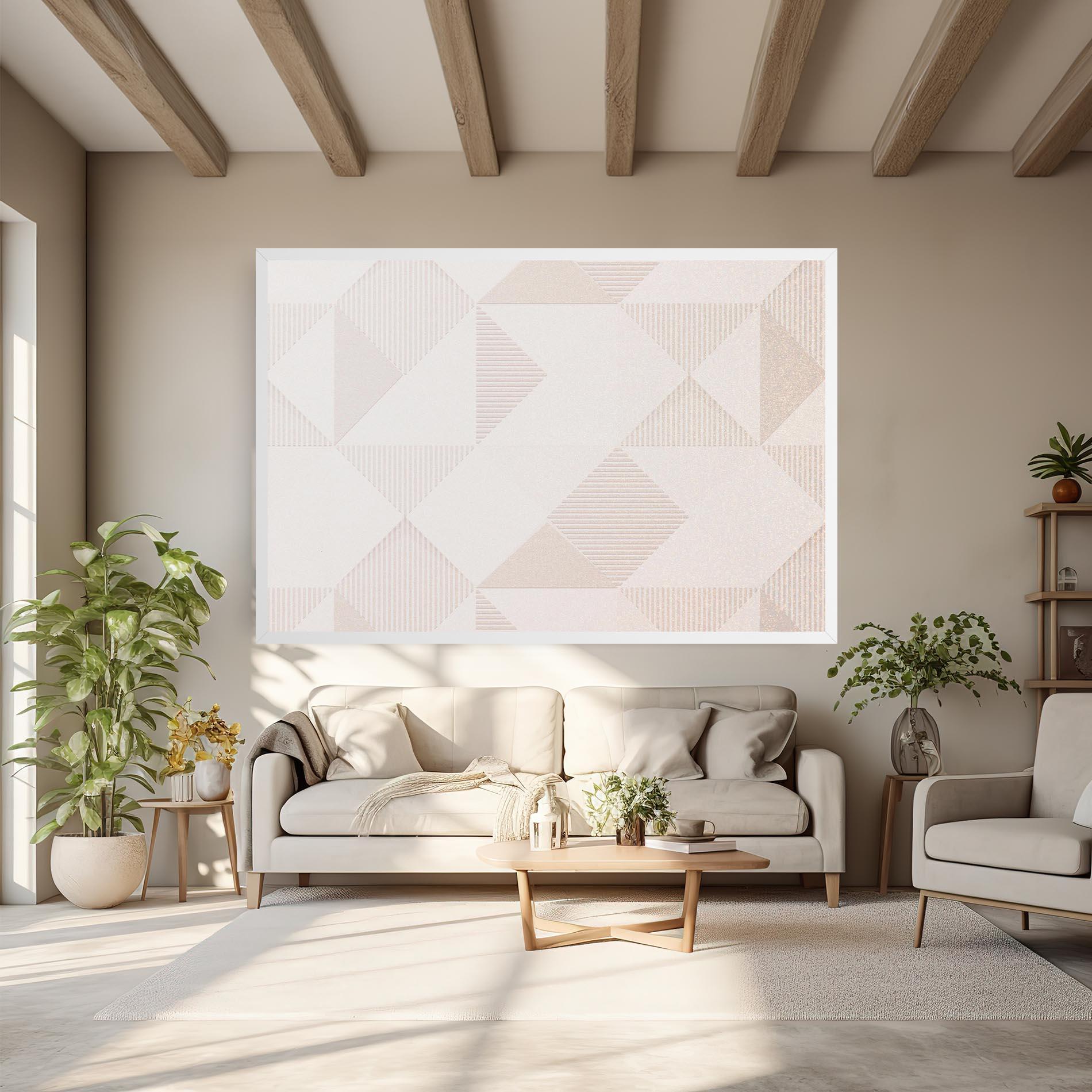 Leinwandbild Light Cream Rhombus mockup 6