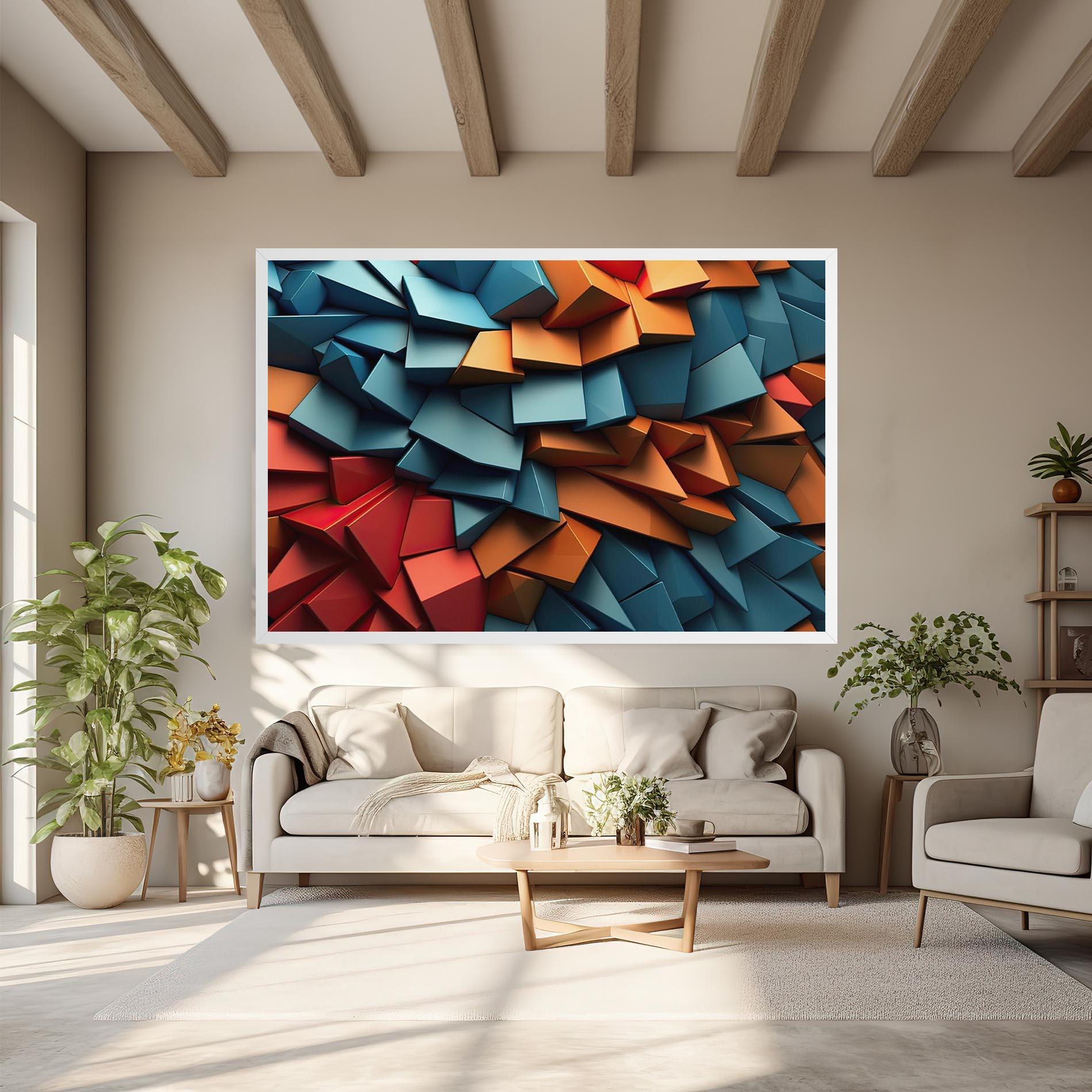 Leinwandbild Multicolor Triangle mockup 6