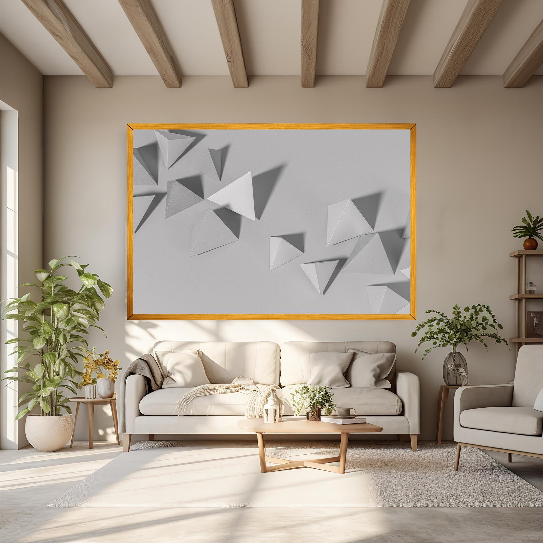 Leinwandbild 3d White Triangle mockup 6