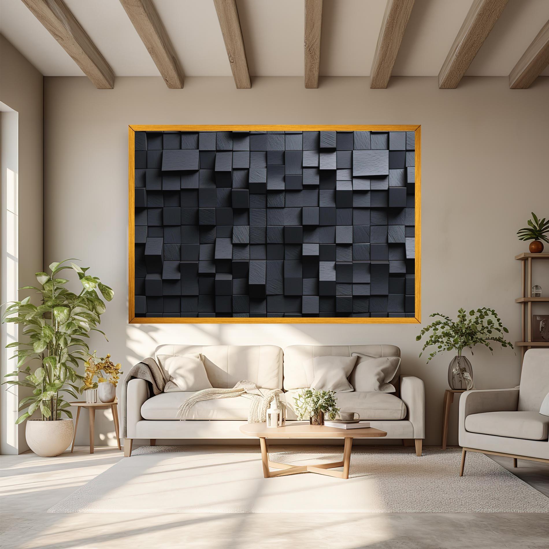 Leinwandbild Black Square Pattern mockup 6