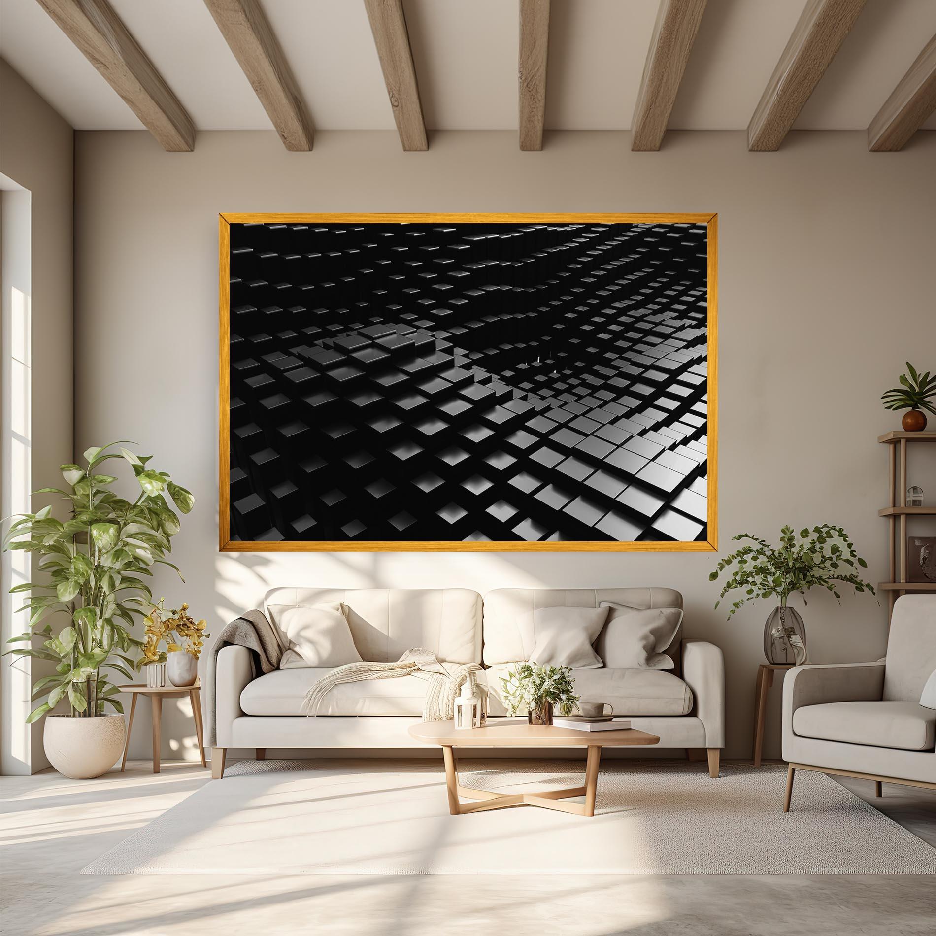 Leinwandbild Black Square Wave mockup 6