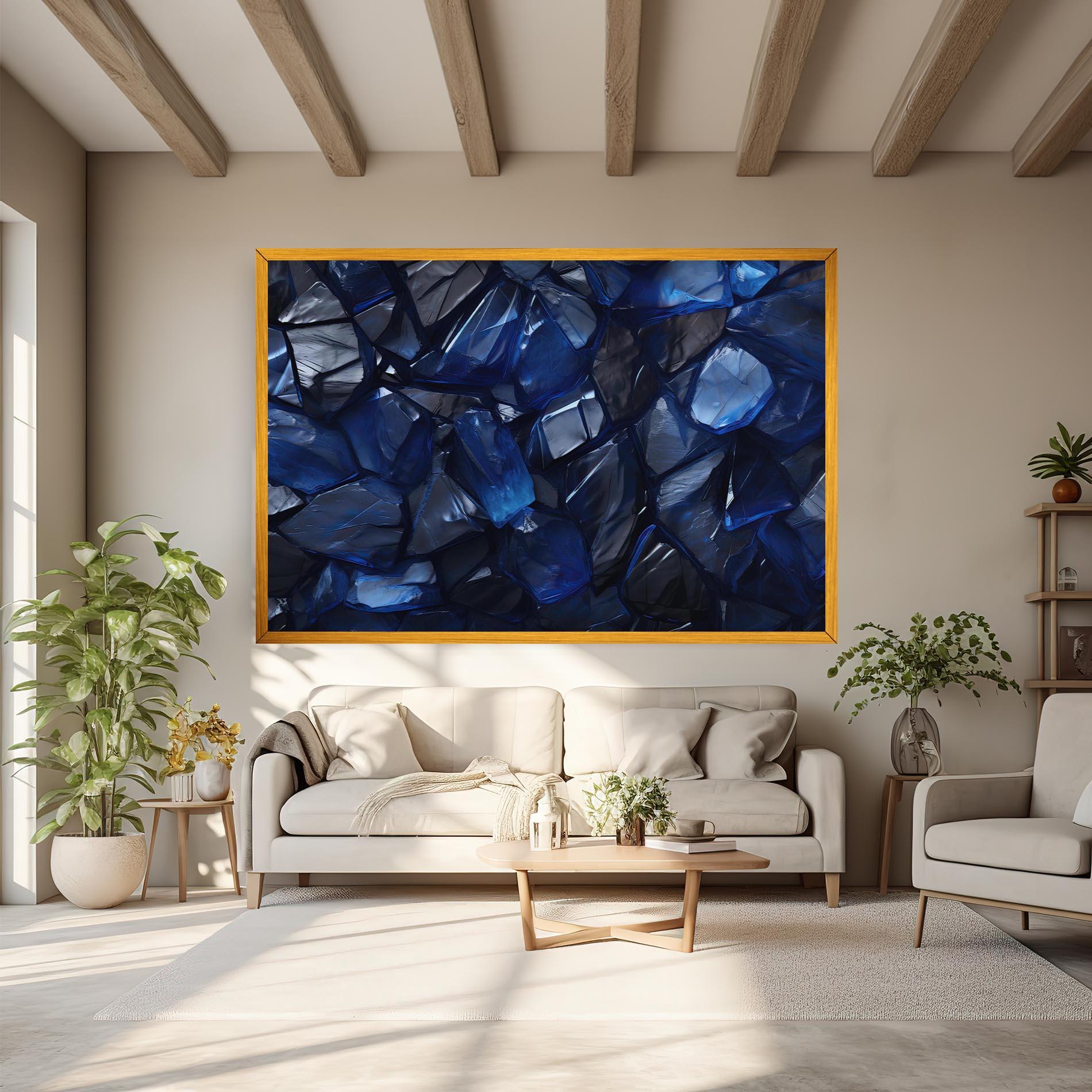 Leinwandbild Blue Crystal Shape mockup 6