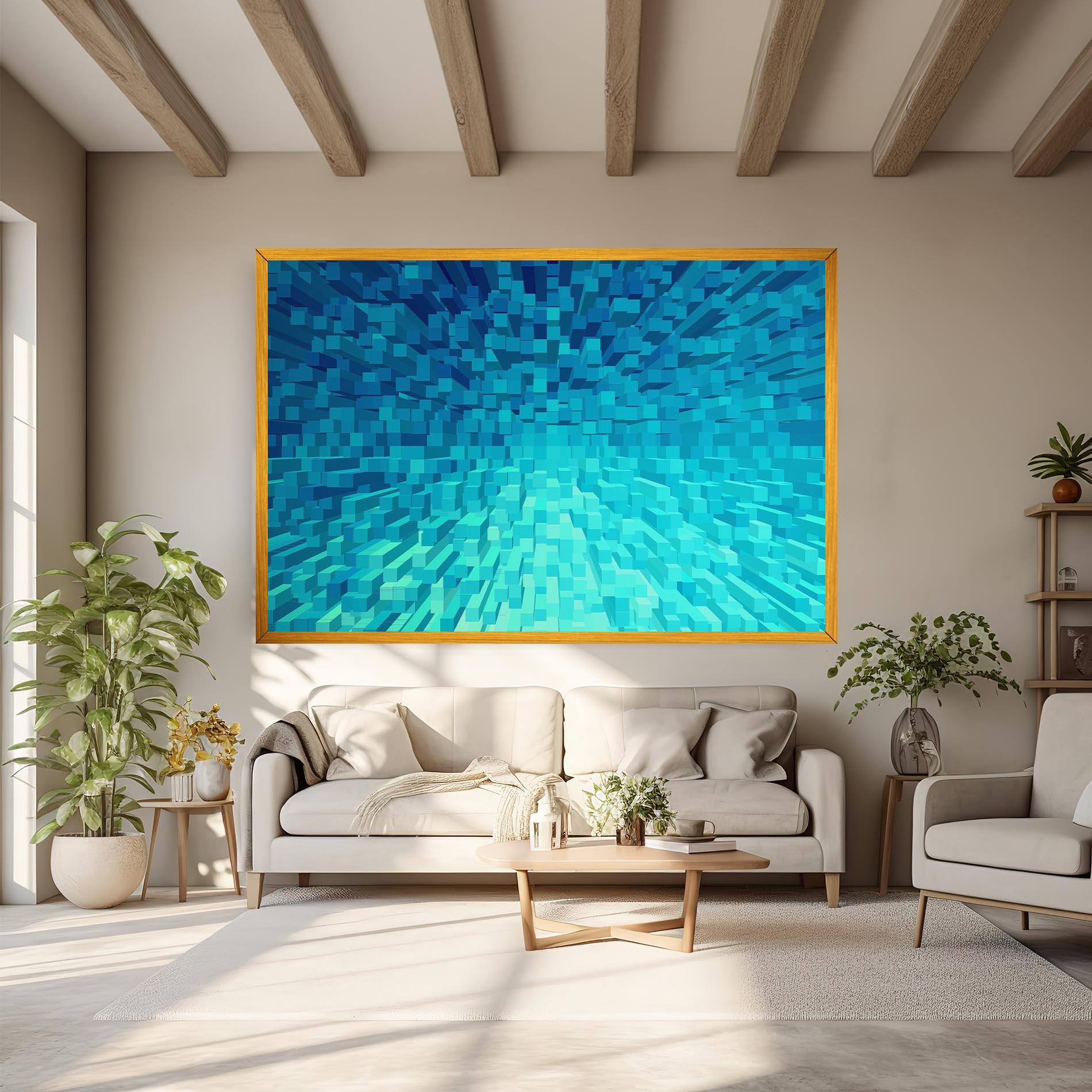 Leinwandbild Blue Square Mix mockup 6