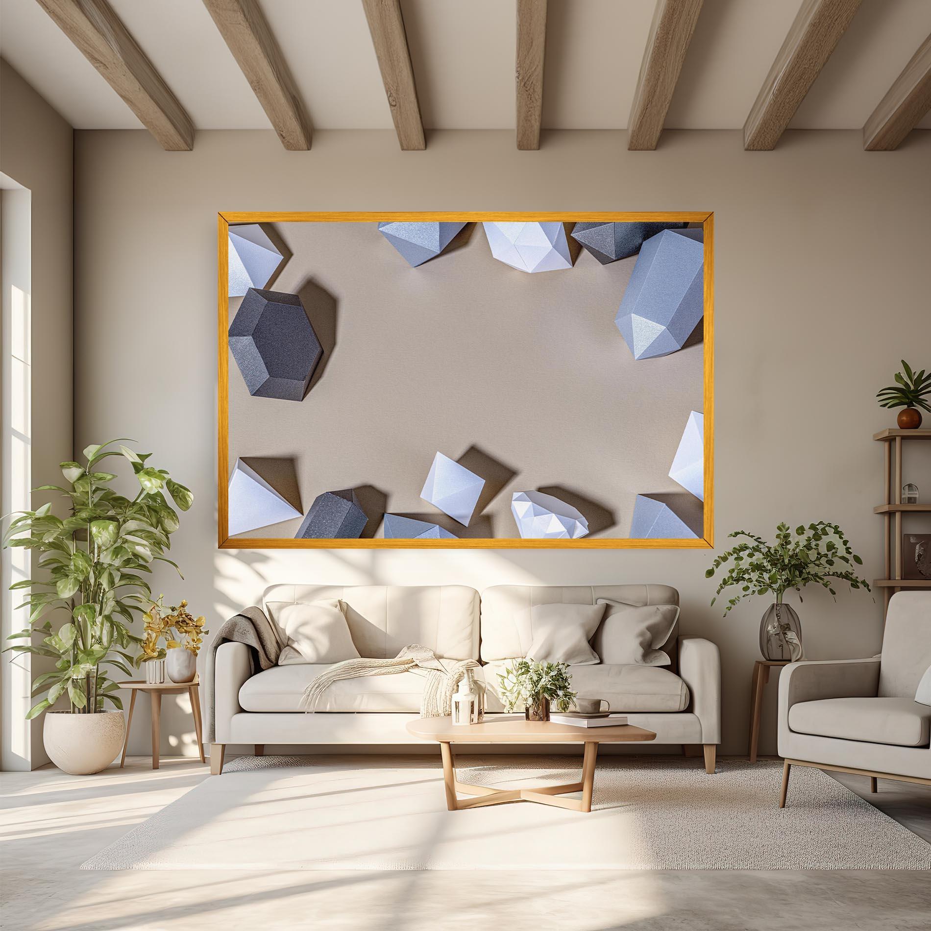 Leinwandbild Geometric 3d Shapes mockup 6