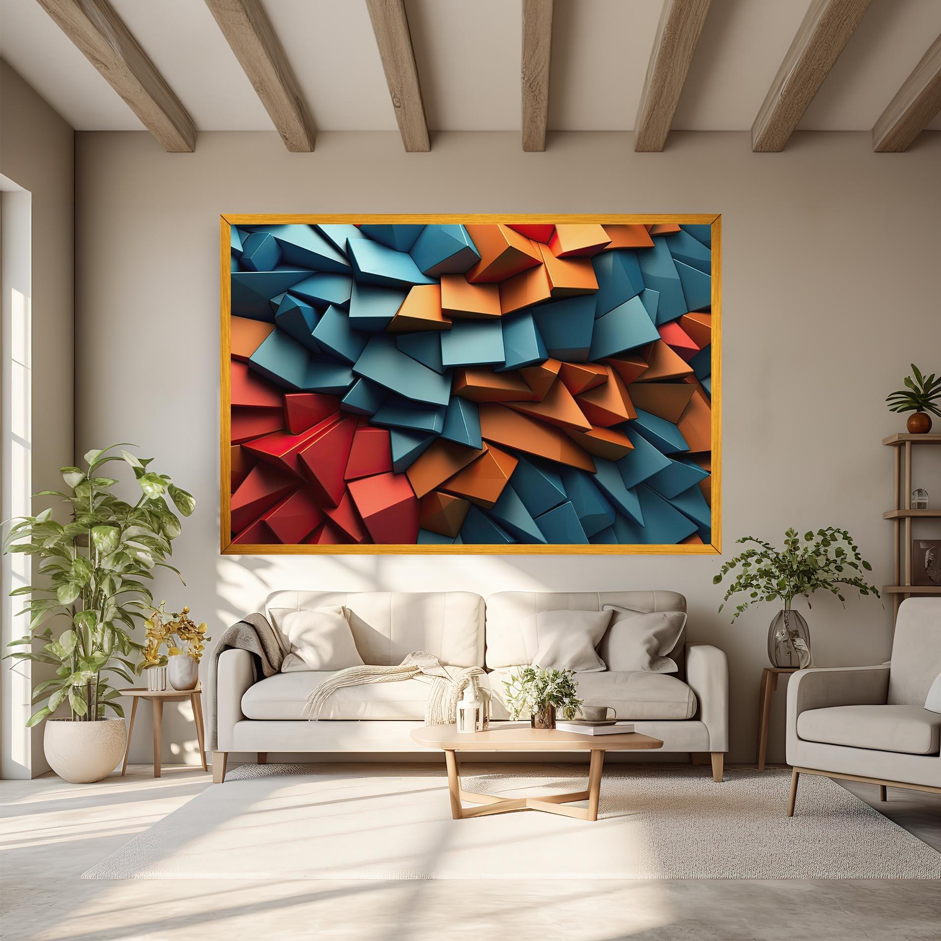 Leinwandbild Multicolor Triangle mockup 6