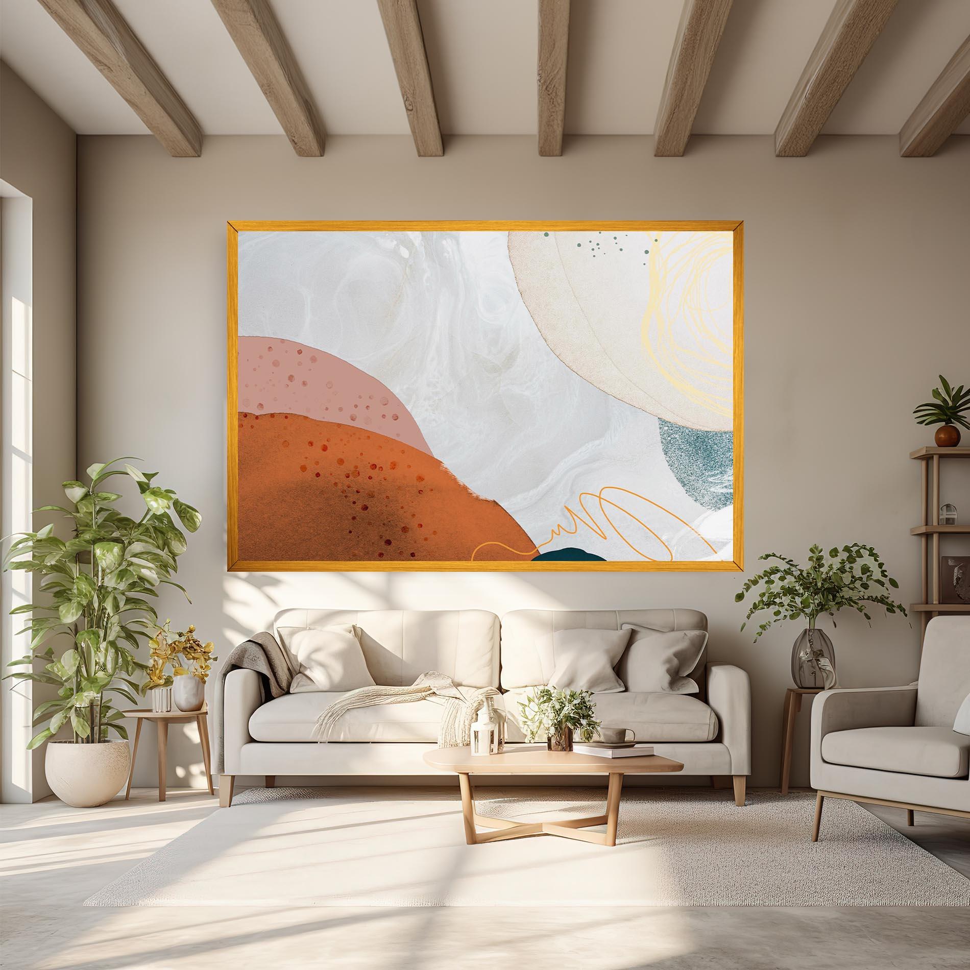 Leinwandbild Orange Yellow Line mockup 6