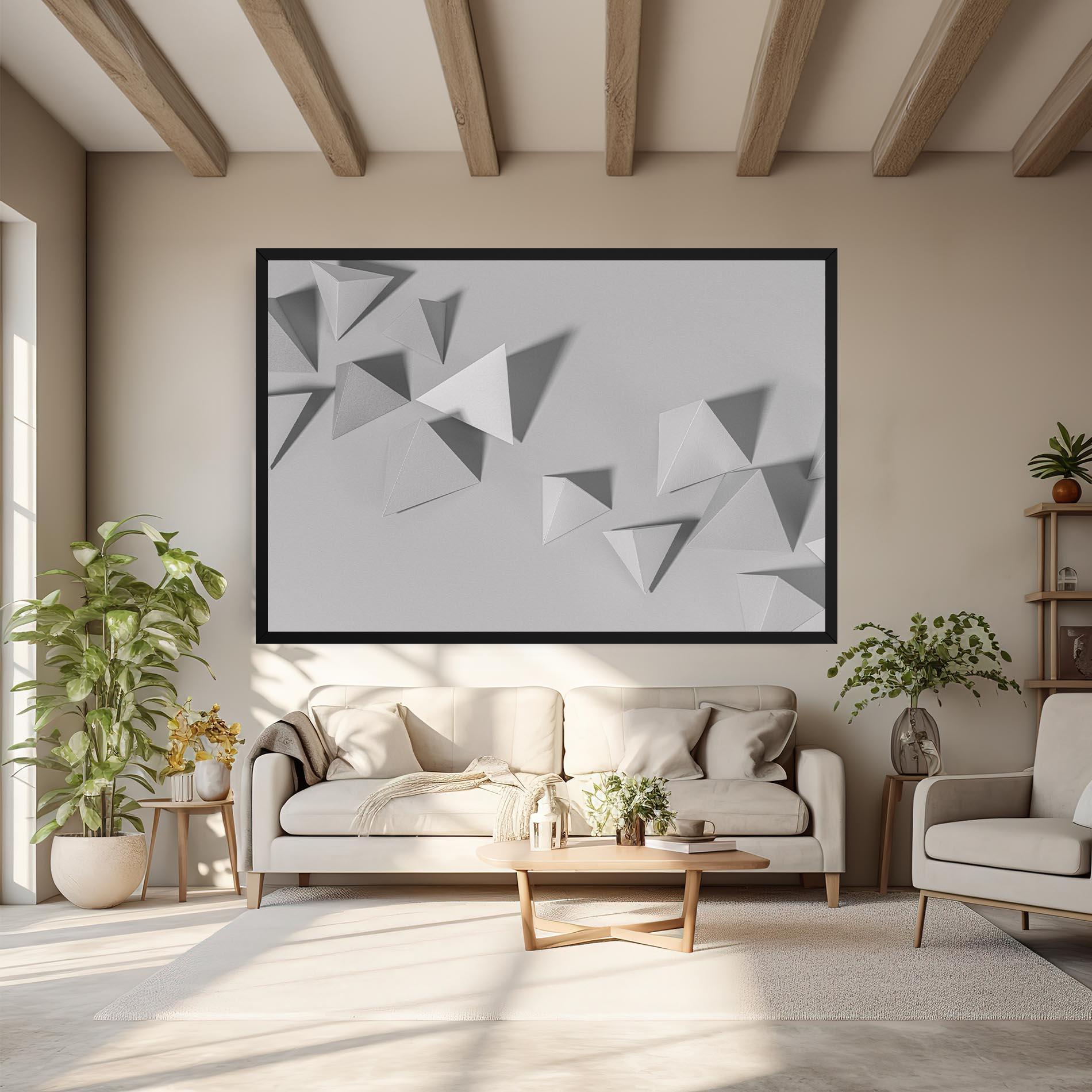 Leinwandbild 3d White Triangle mockup 6