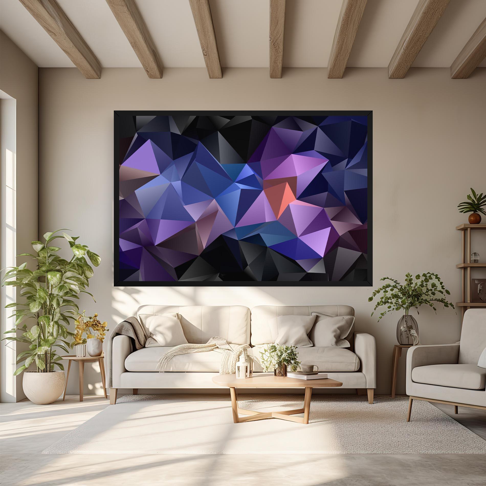 Leinwandbild Black Purple Triangle mockup 6