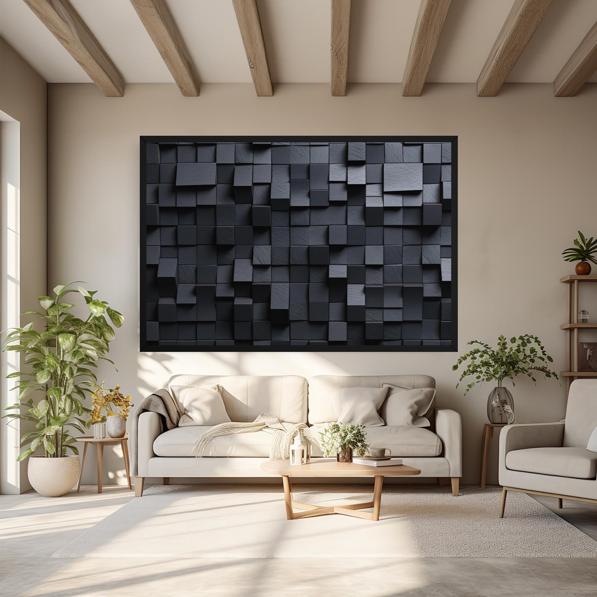 Leinwandbild Black Square Pattern mockup 6