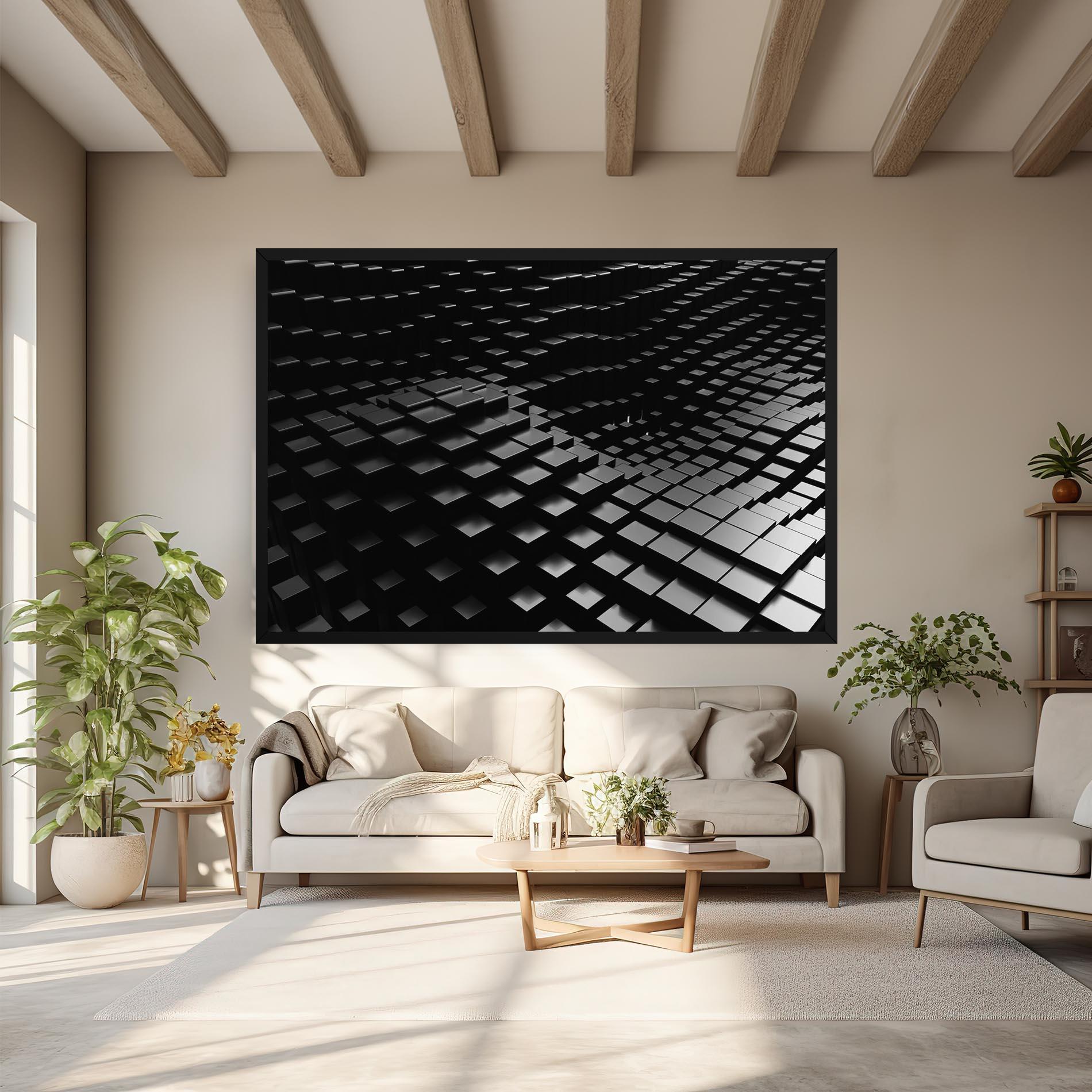 Leinwandbild Black Square Wave mockup 6