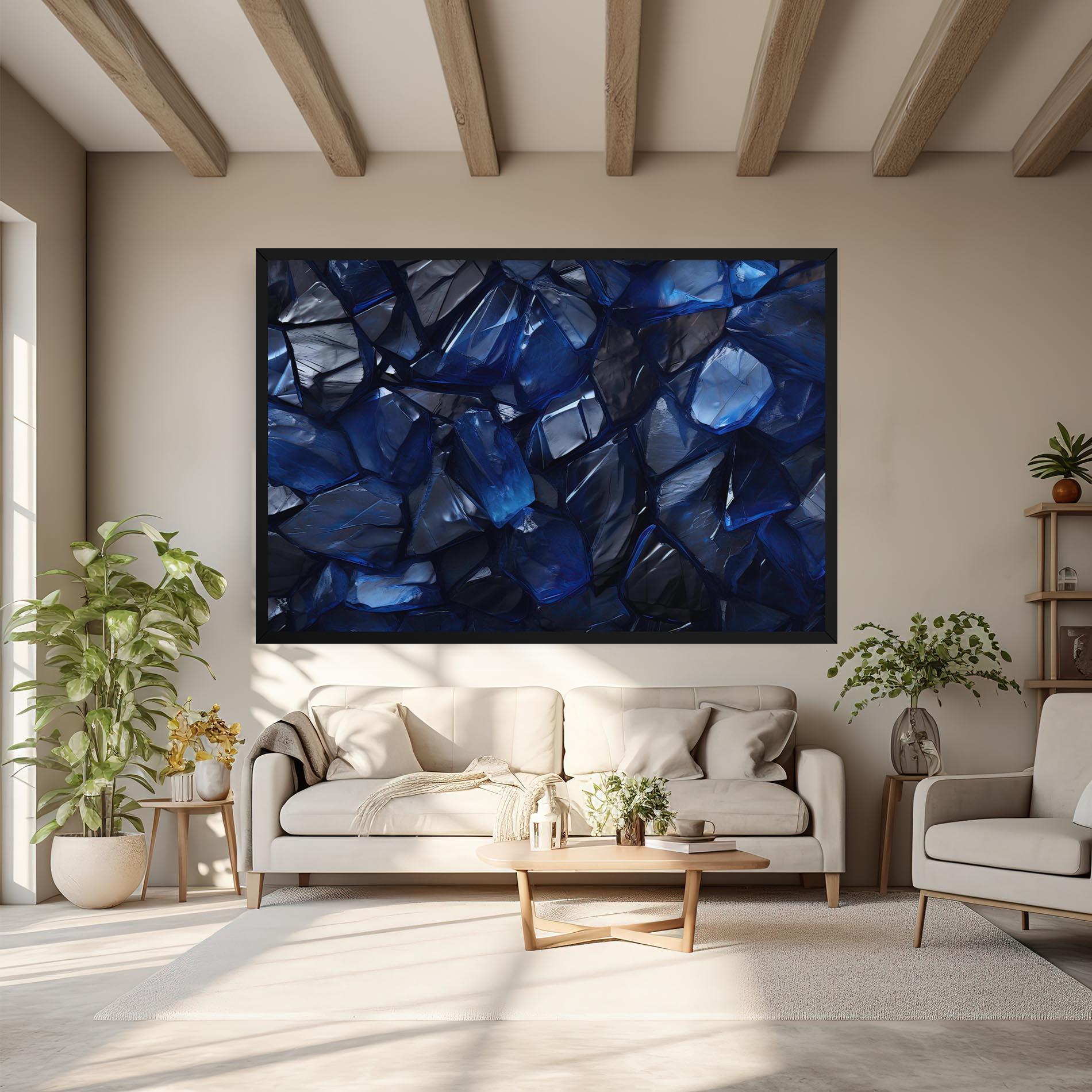 Leinwandbild Blue Crystal Shape mockup 6