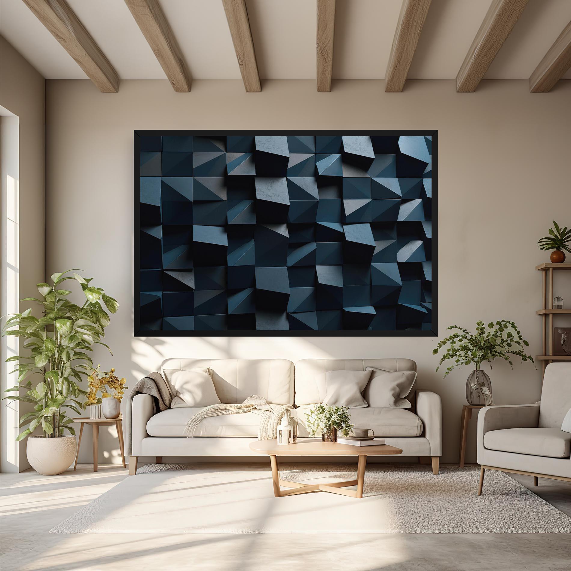 Leinwandbild Dark Blue Square mockup 6