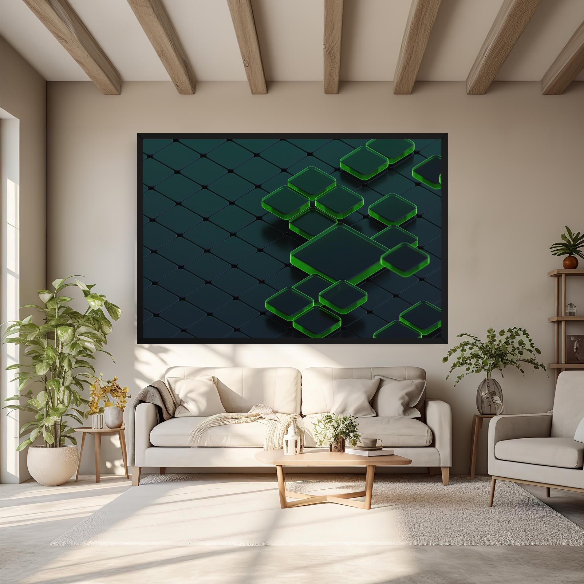 Leinwandbild Green Square Floating mockup 6