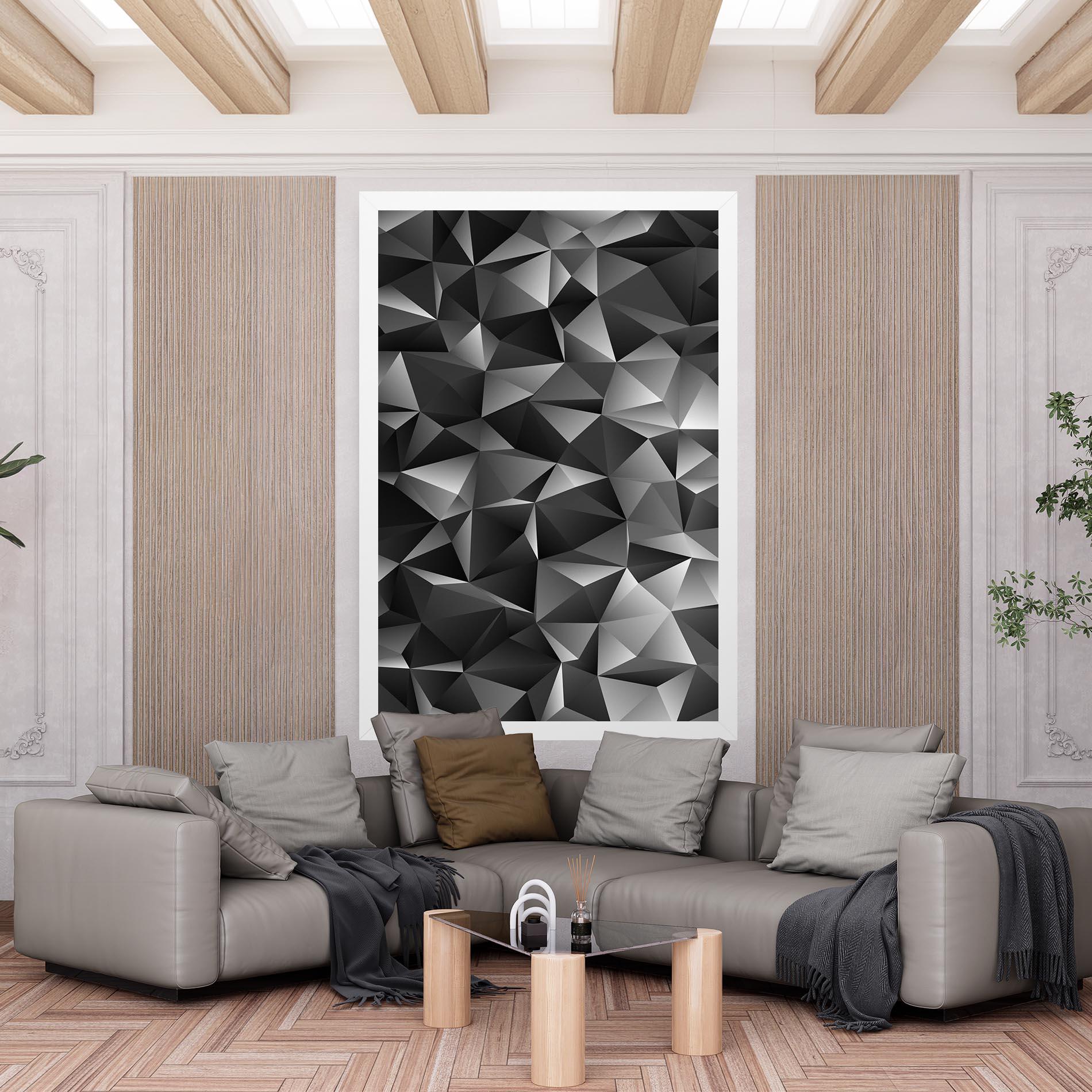 Leinwandbild Black Triangle Pattern mockup 6