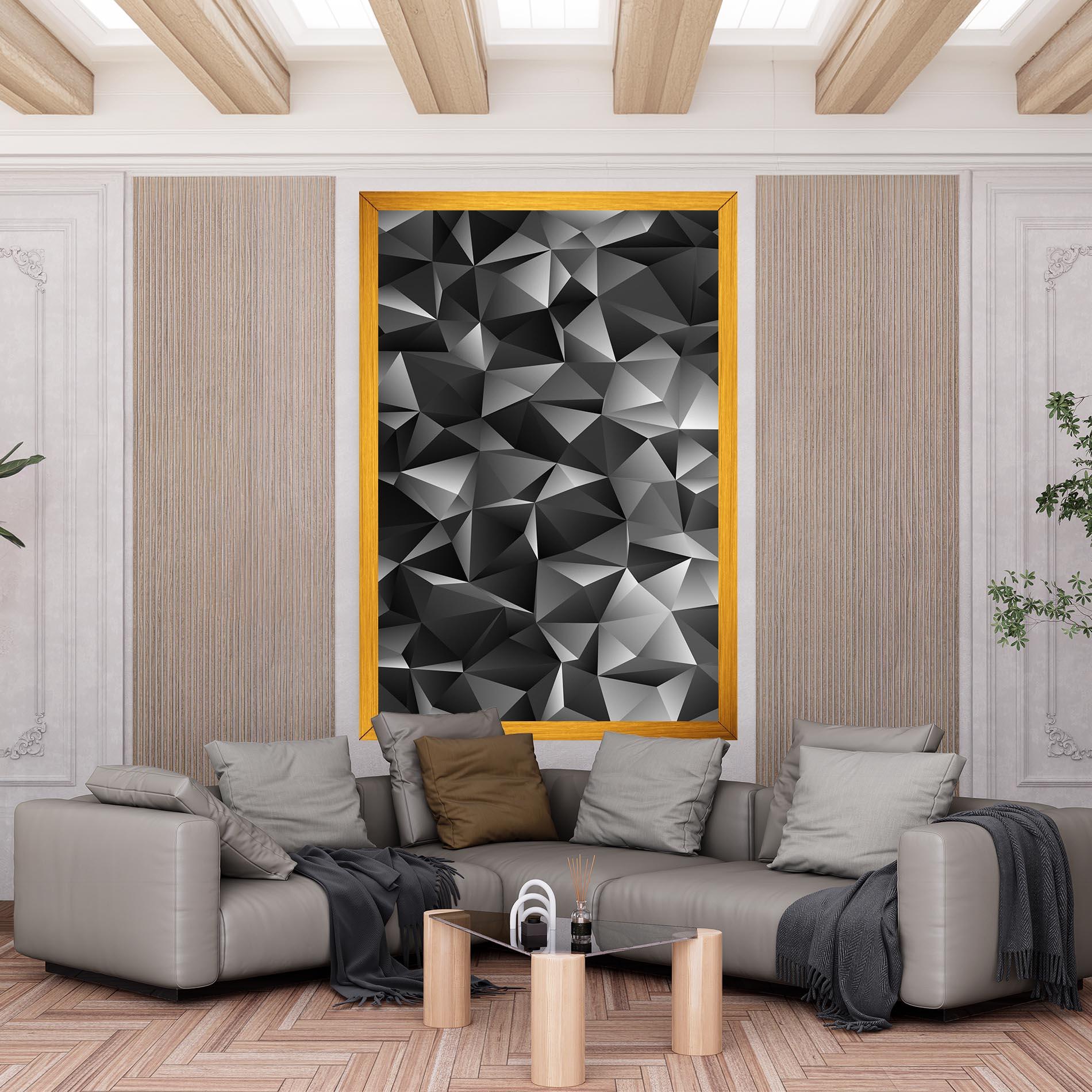 Leinwandbild Black Triangle Pattern mockup 6