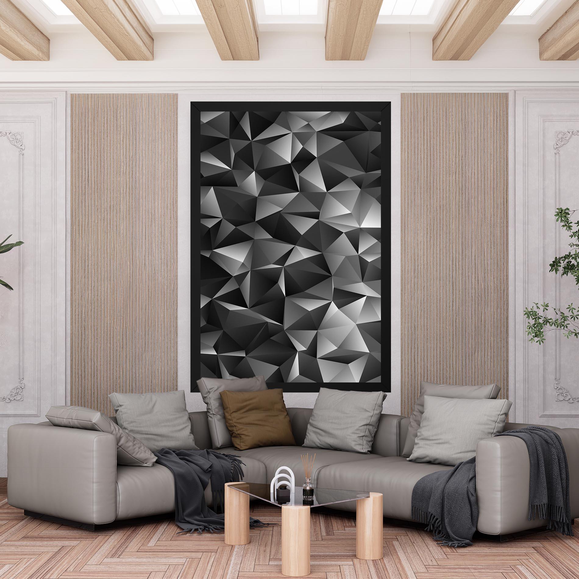 Leinwandbild Black Triangle Pattern mockup 6