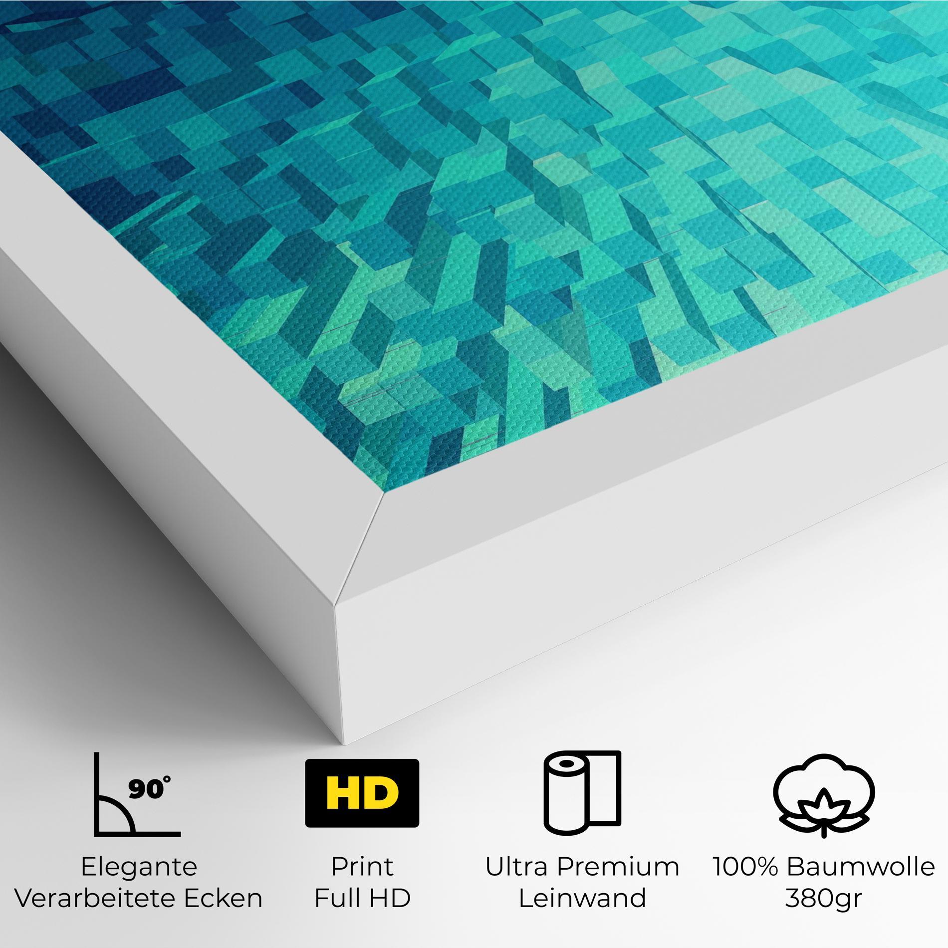 Leinwandbild Blue Square Mix mockup 4