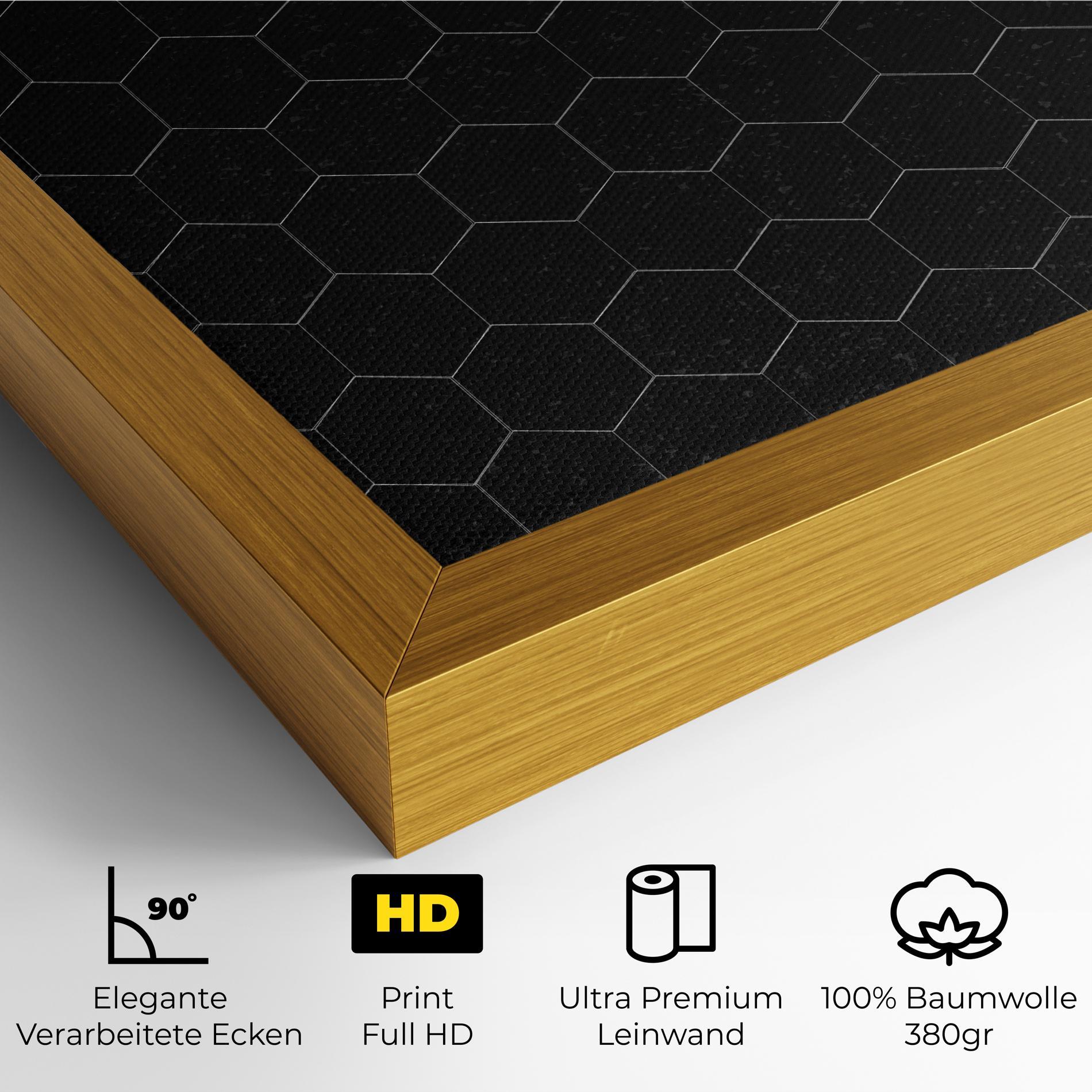 Leinwandbild Black Hexagon mockup 4