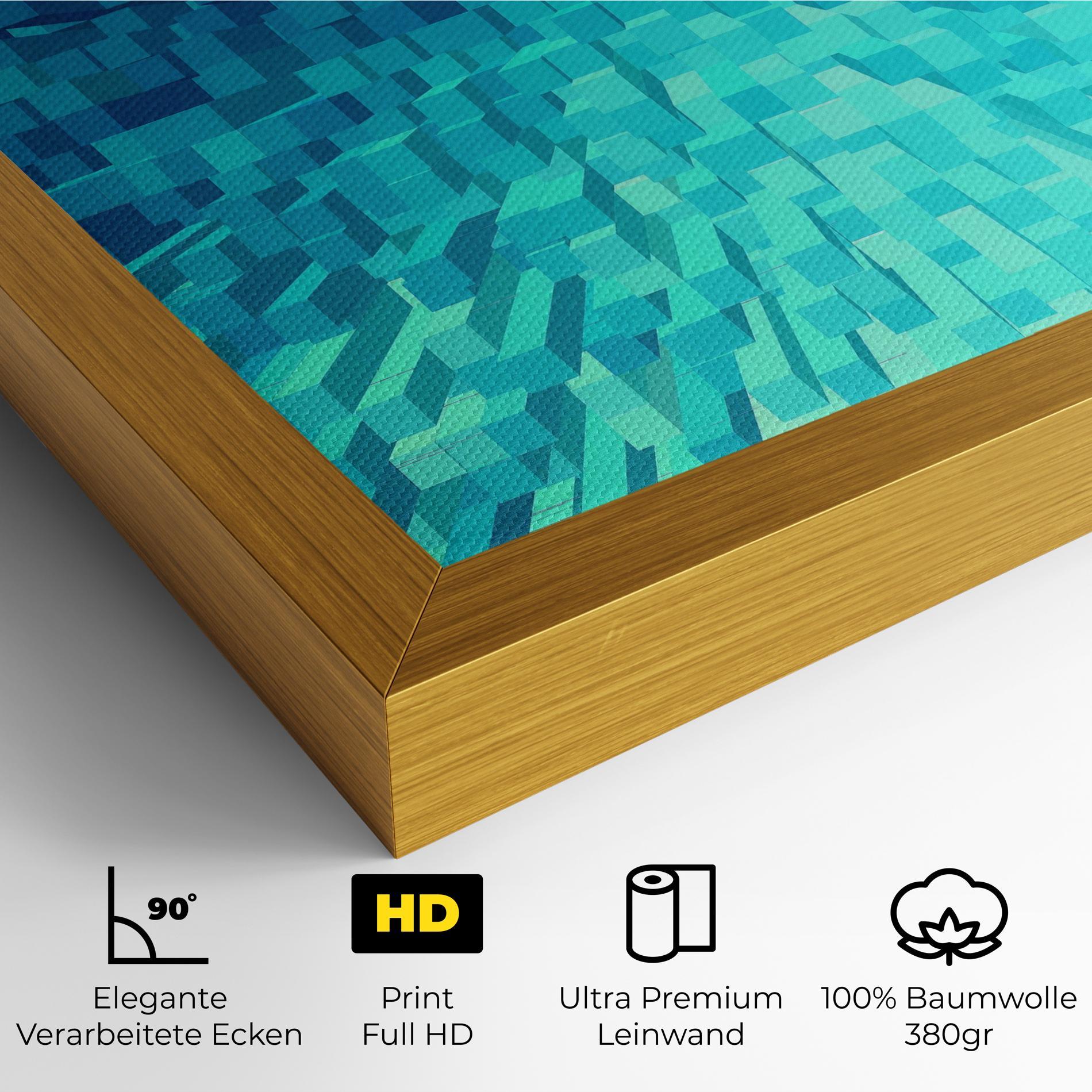 Leinwandbild Blue Square Mix mockup 4