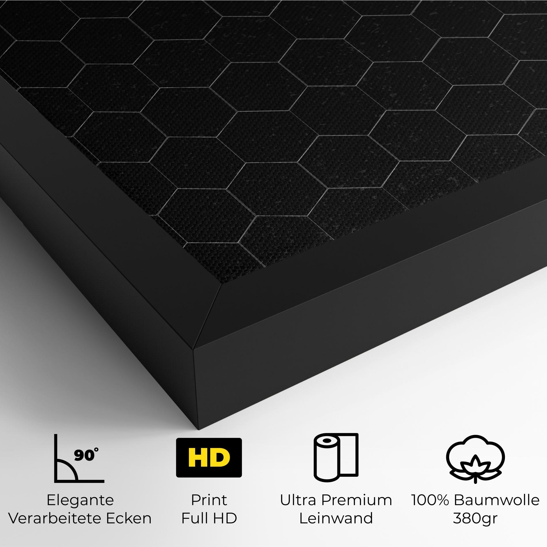 Leinwandbild Black Hexagon mockup 4