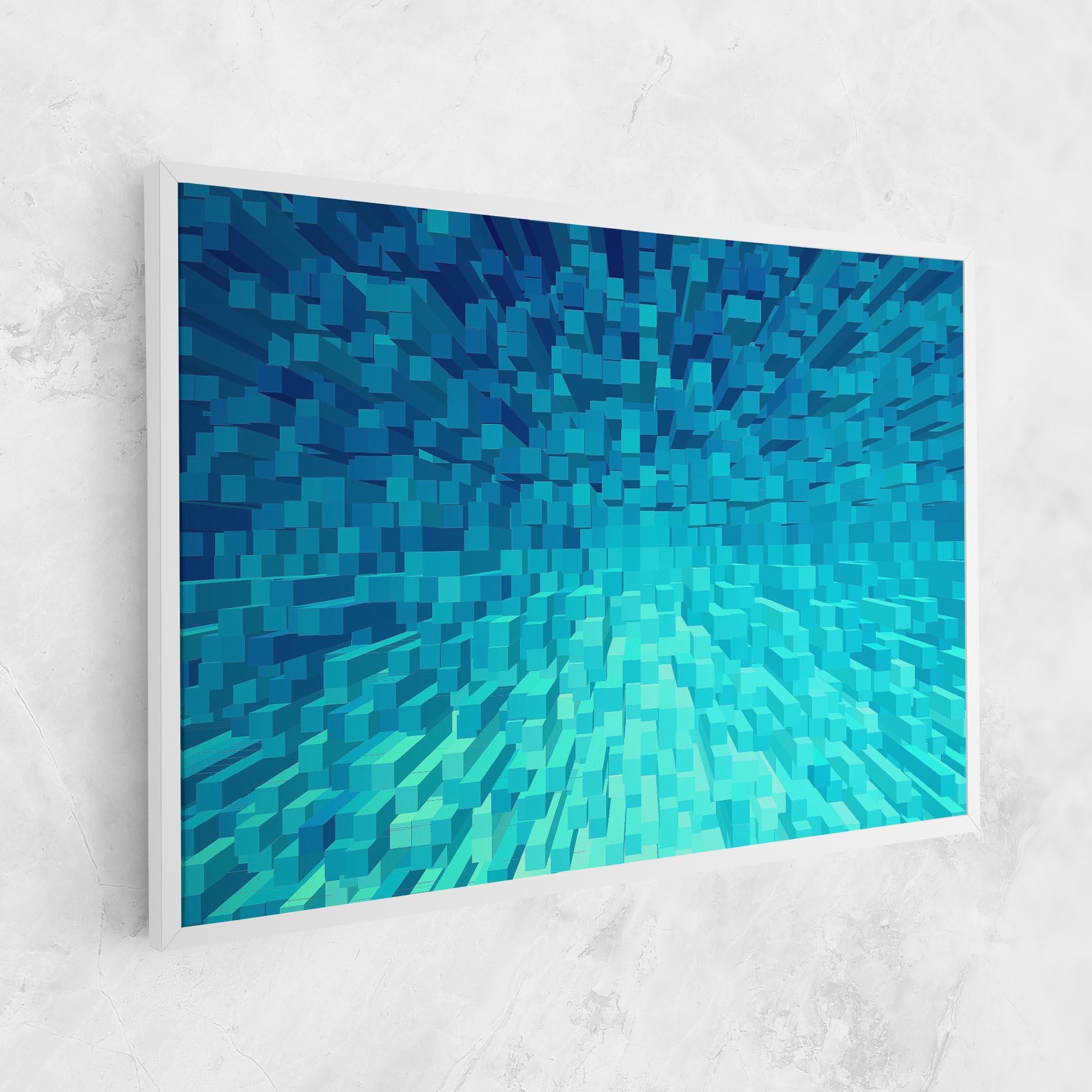 Leinwandbild Blue Square Mix mockup 1