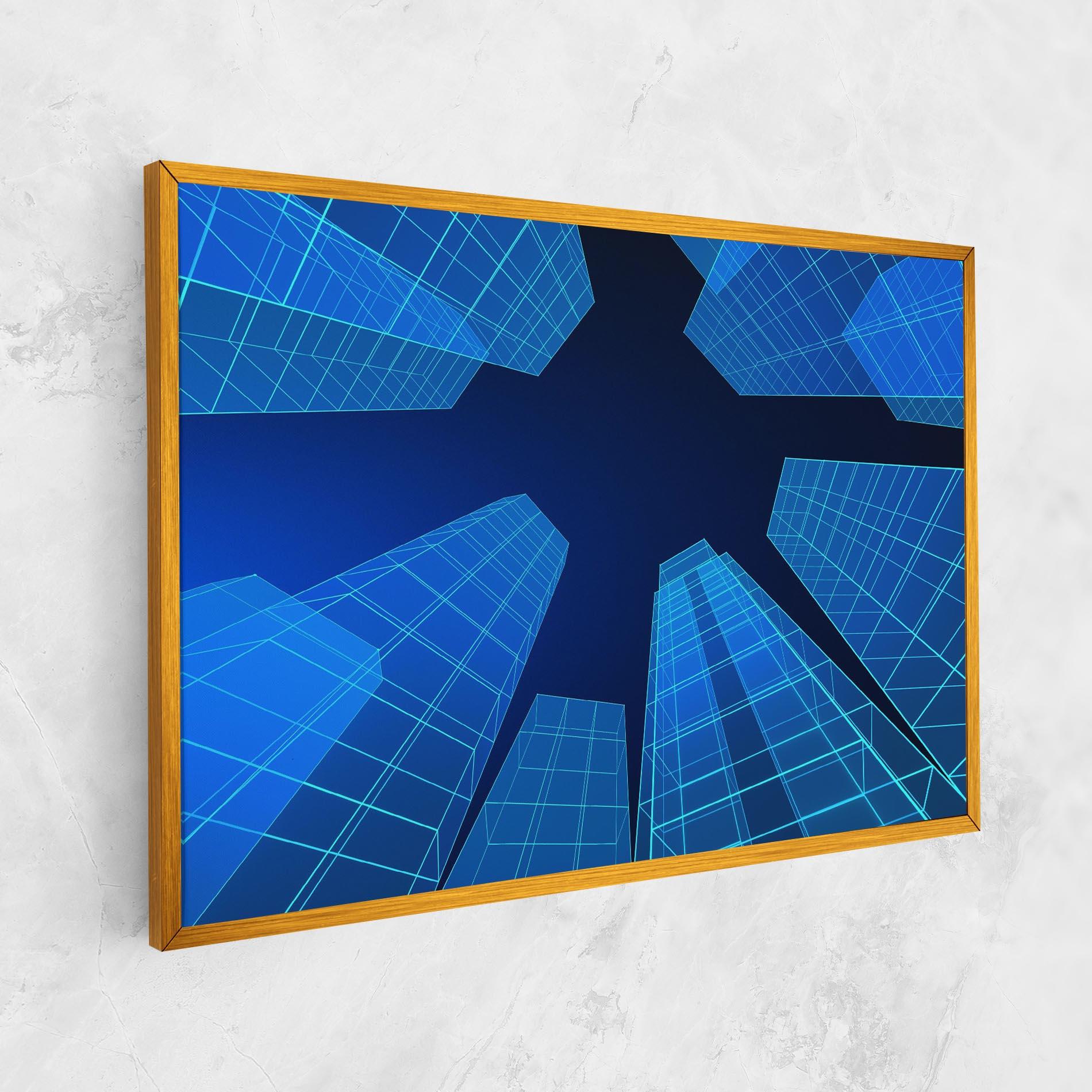 Leinwandbild Blue Buildings mockup 1