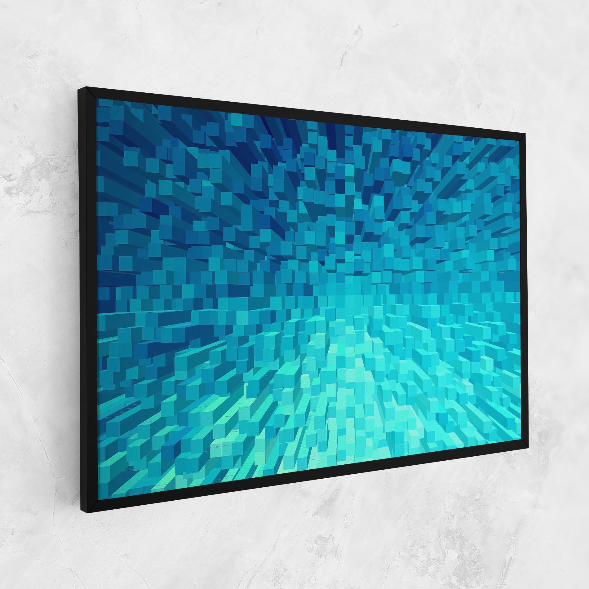 Leinwandbild Blue Square Mix mockup 1