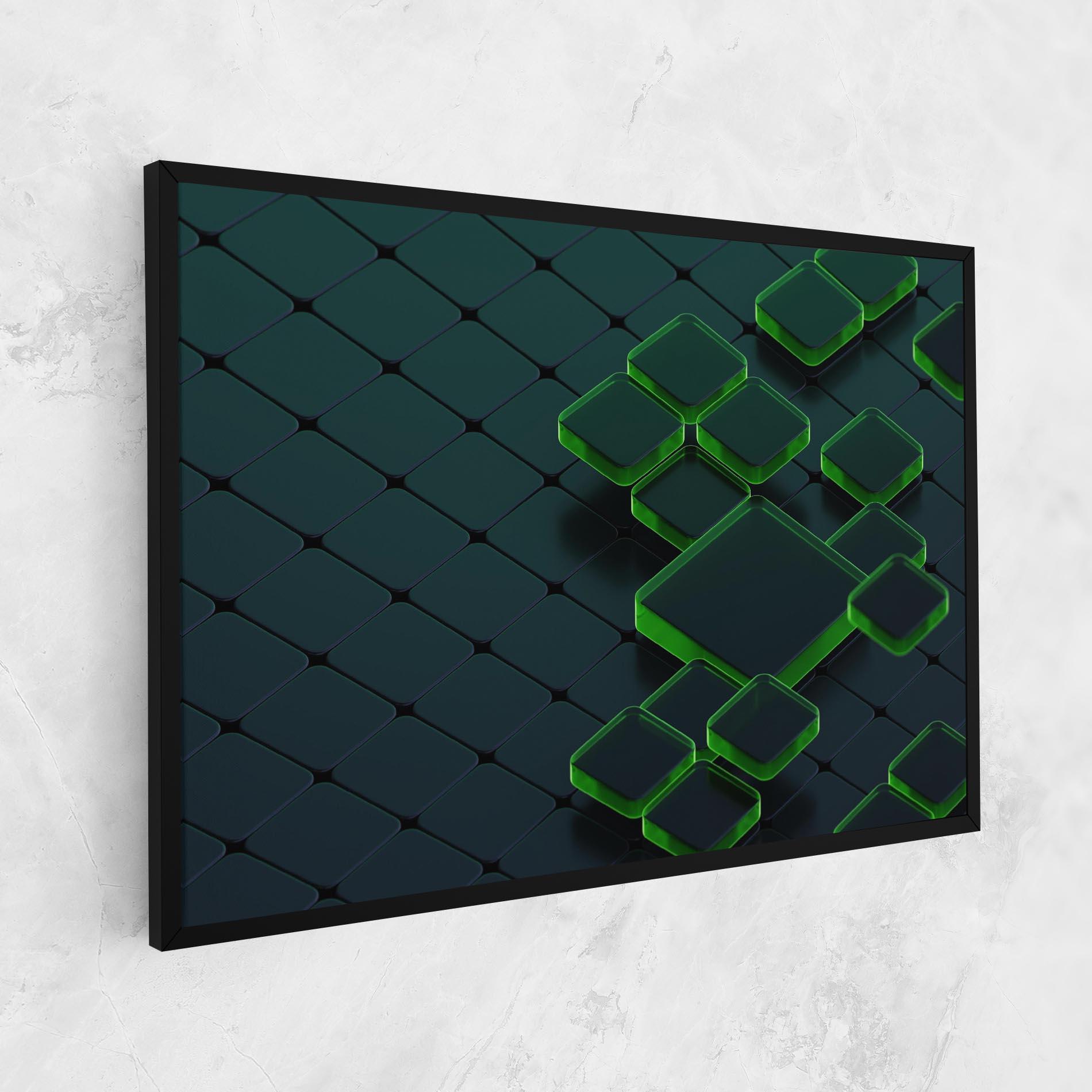Leinwandbild Green Square Floating mockup 1