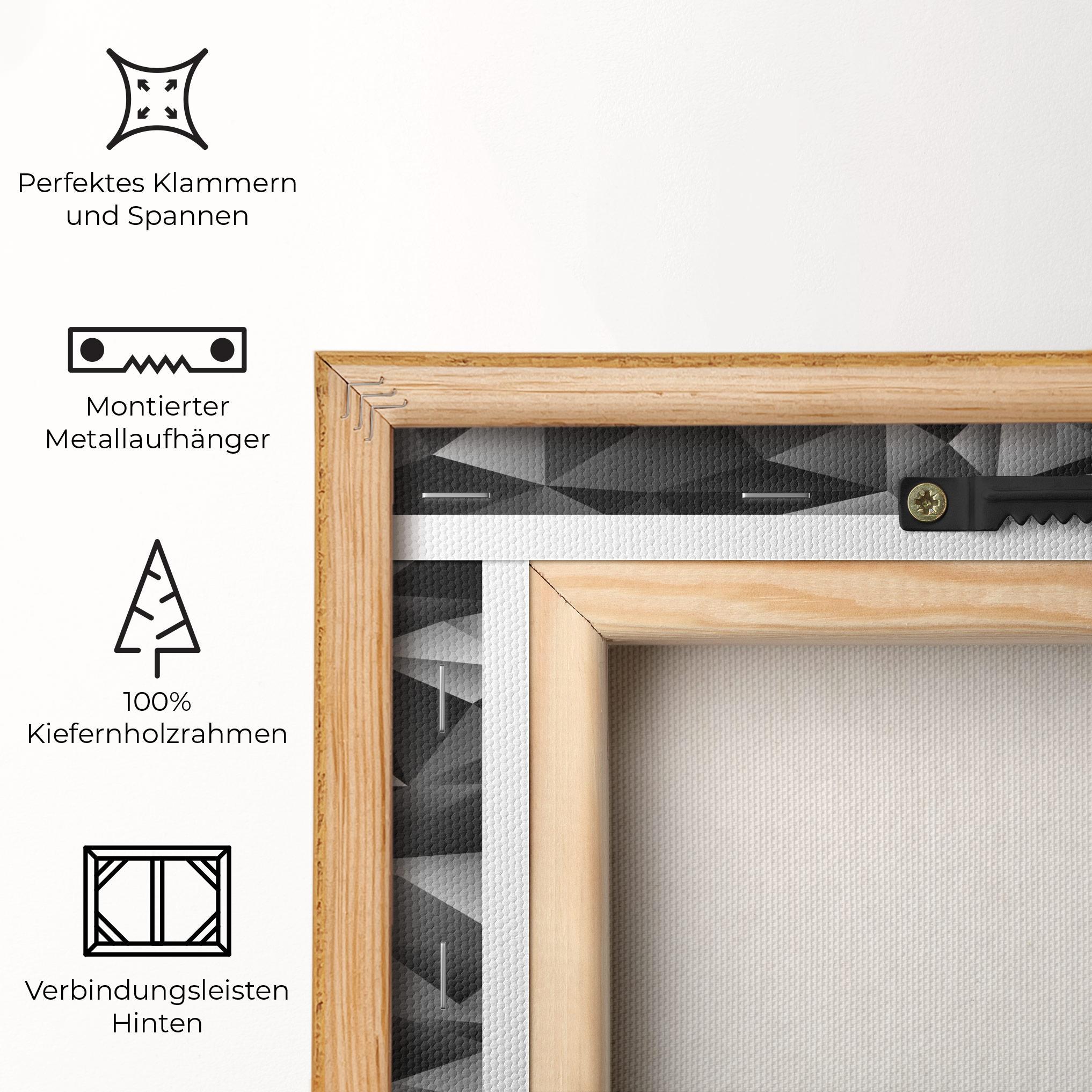 Leinwandbild Black Triangle Pattern mockup 5