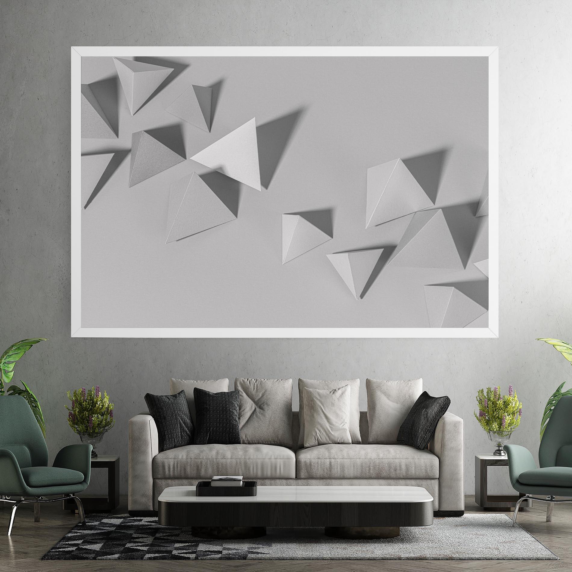 Leinwandbild 3d White Triangle mockup 7