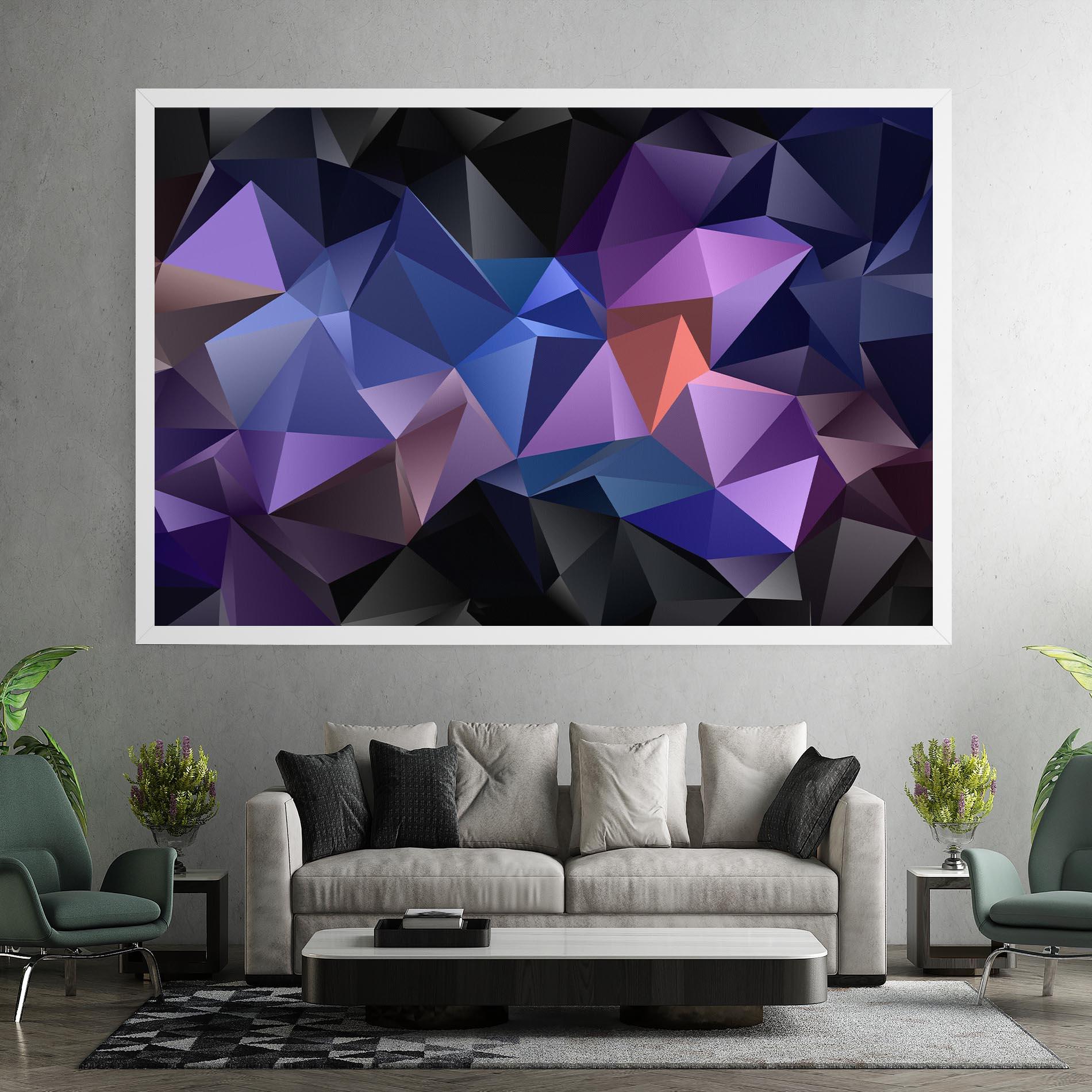 Leinwandbild Black Purple Triangle mockup 7