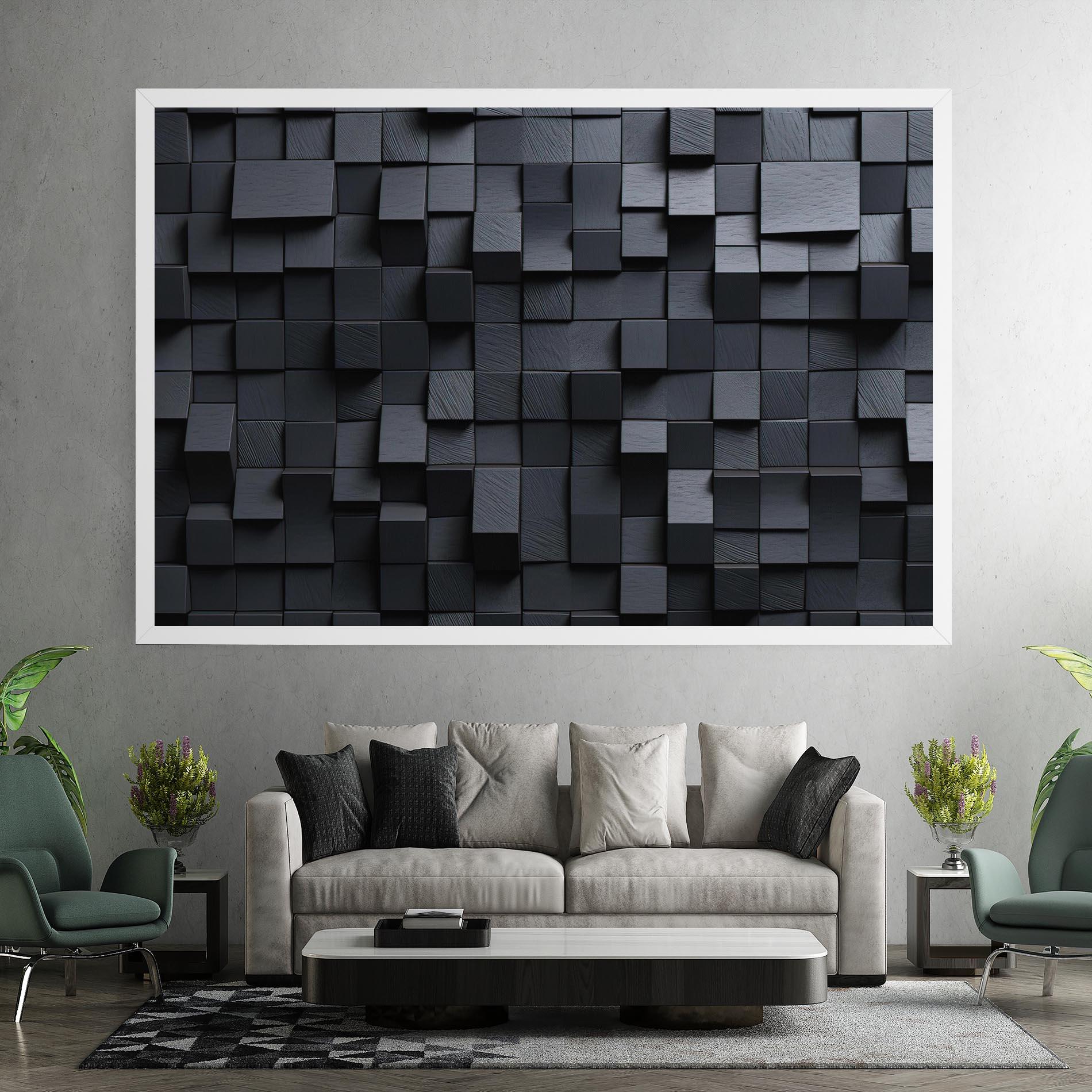 Leinwandbild Black Square Pattern mockup 7