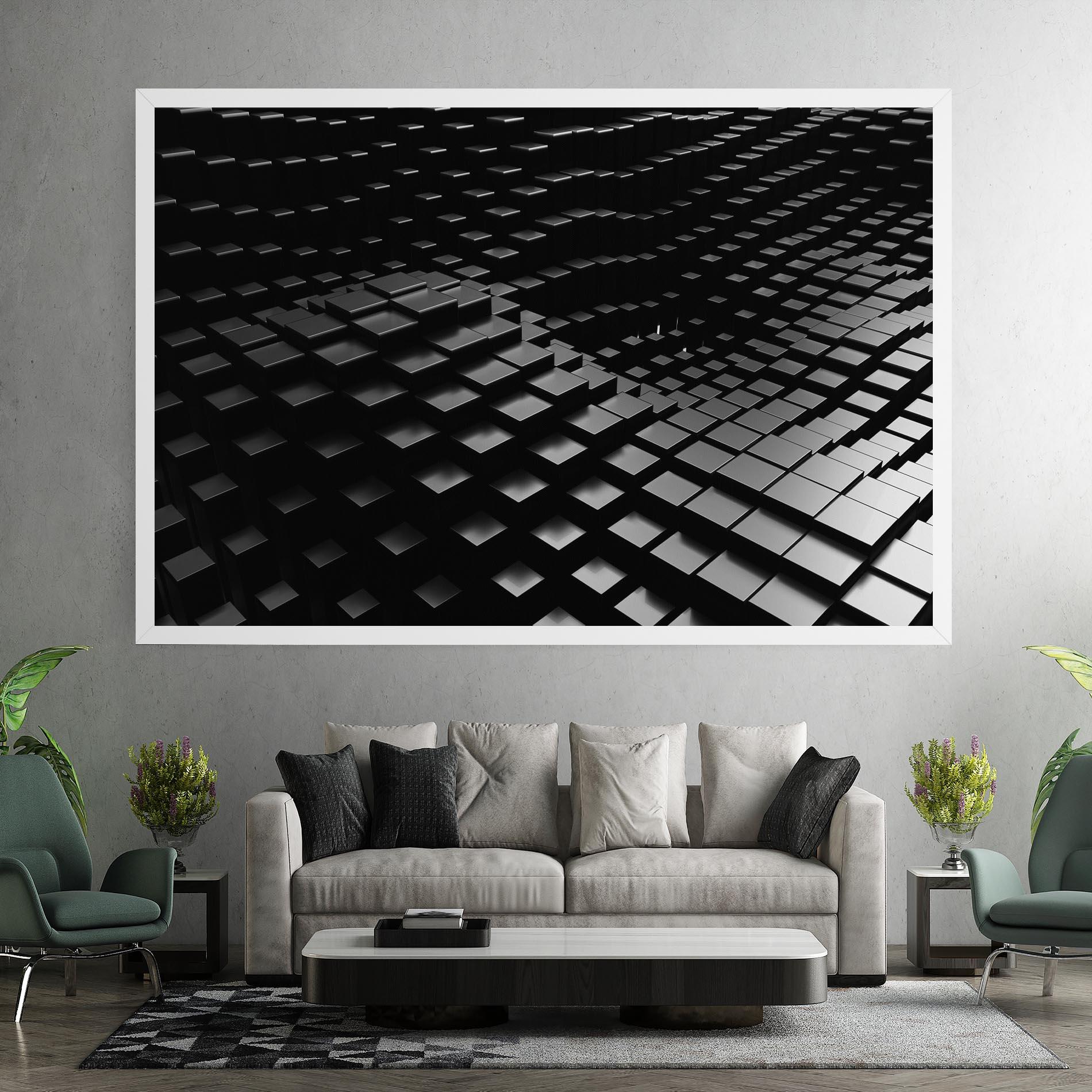 Leinwandbild Black Square Wave mockup 7