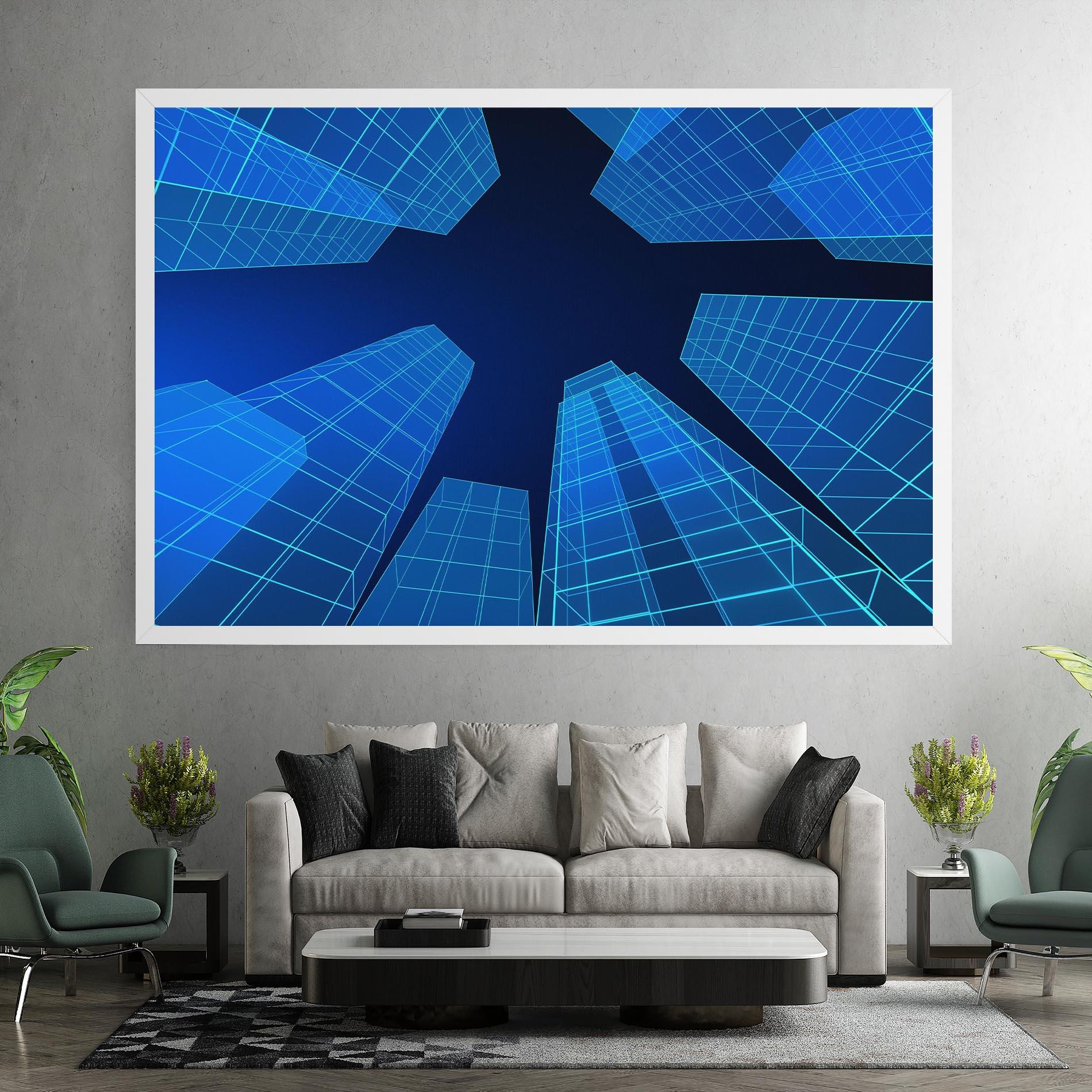 Leinwandbild Blue Buildings mockup 7