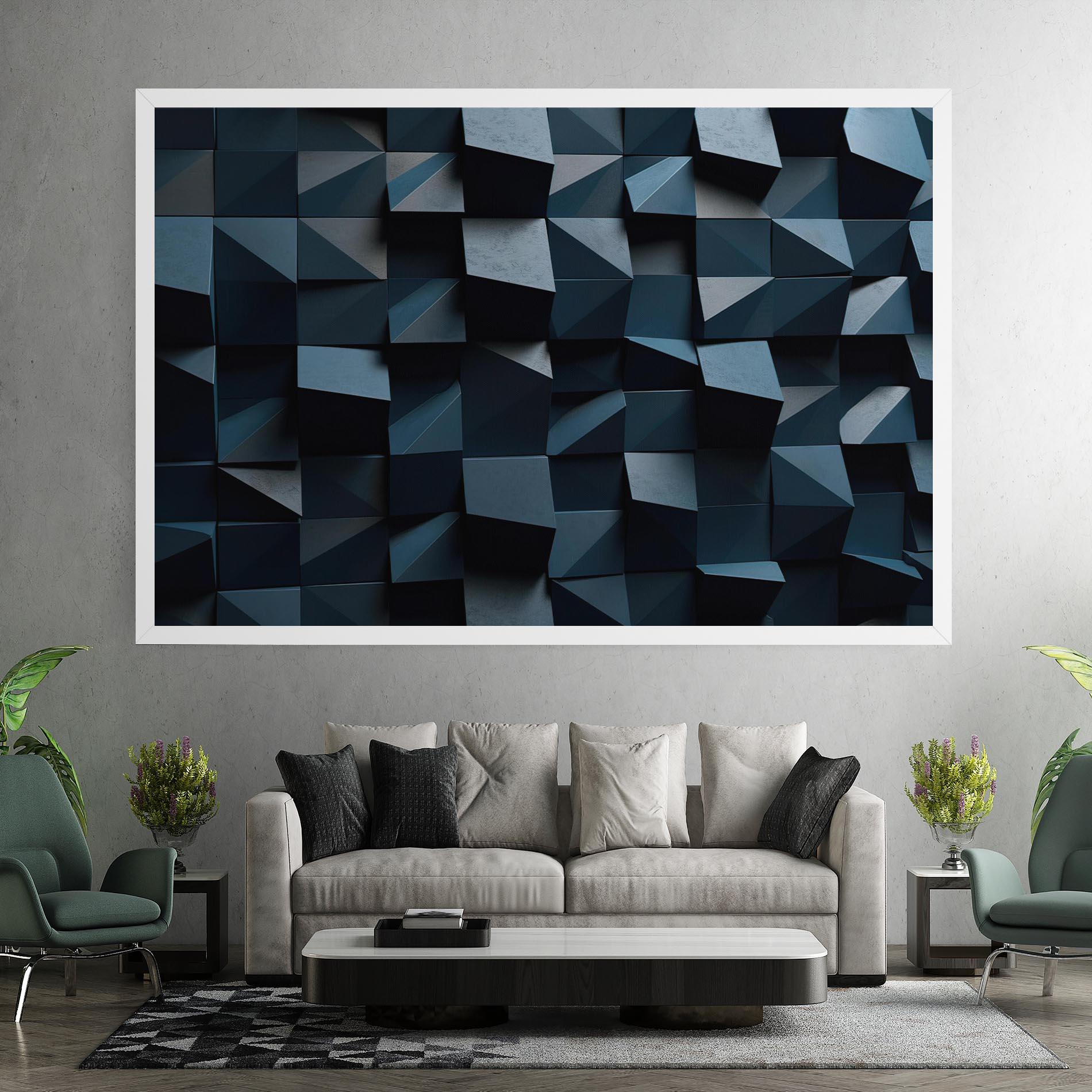 Leinwandbild Dark Blue Square mockup 7
