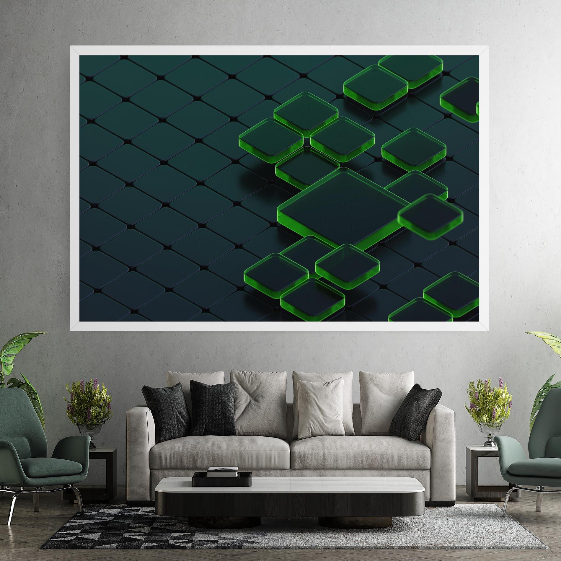 Leinwandbild Green Square Floating mockup 7