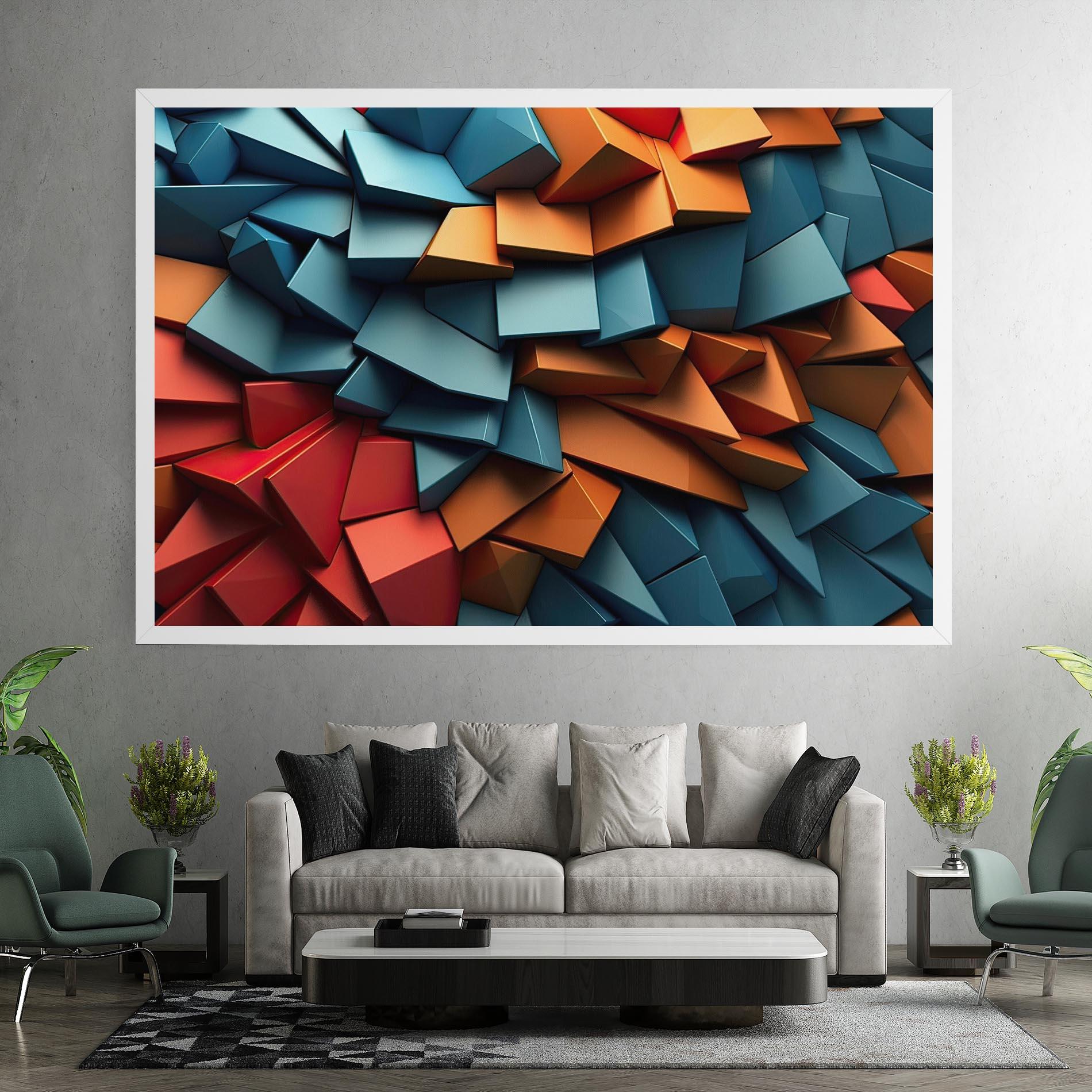 Leinwandbild Multicolor Triangle mockup 7