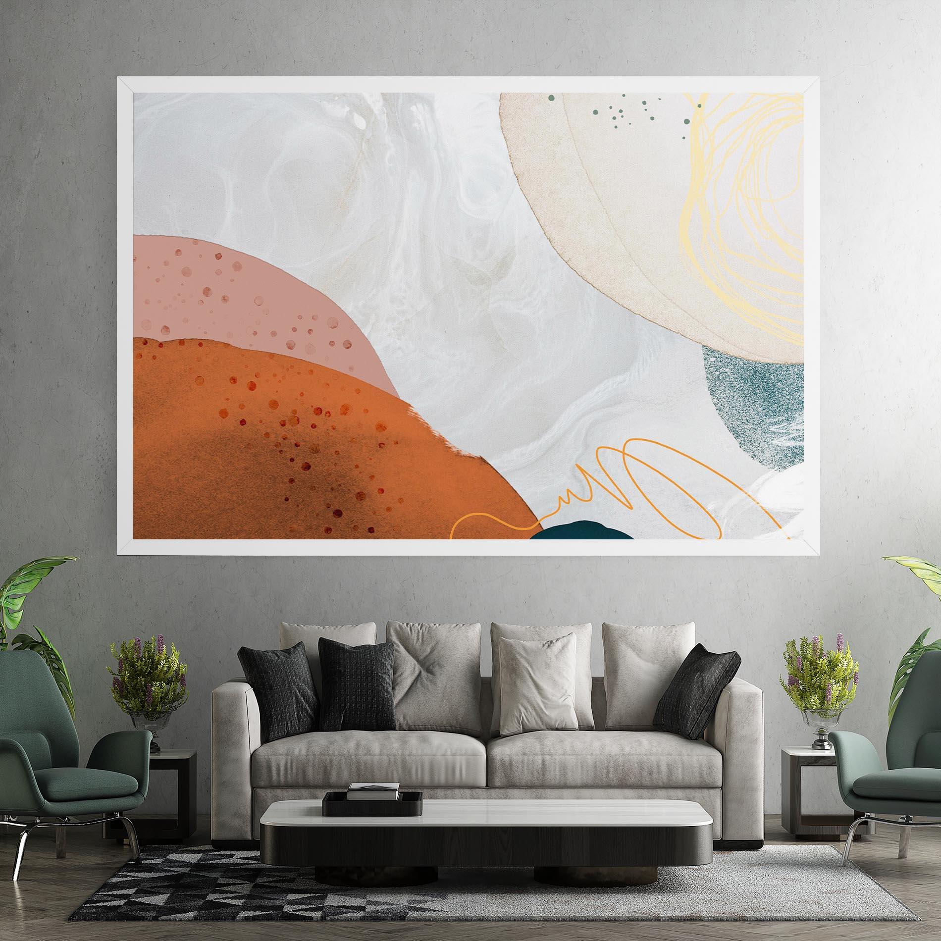 Leinwandbild Orange Yellow Line mockup 7