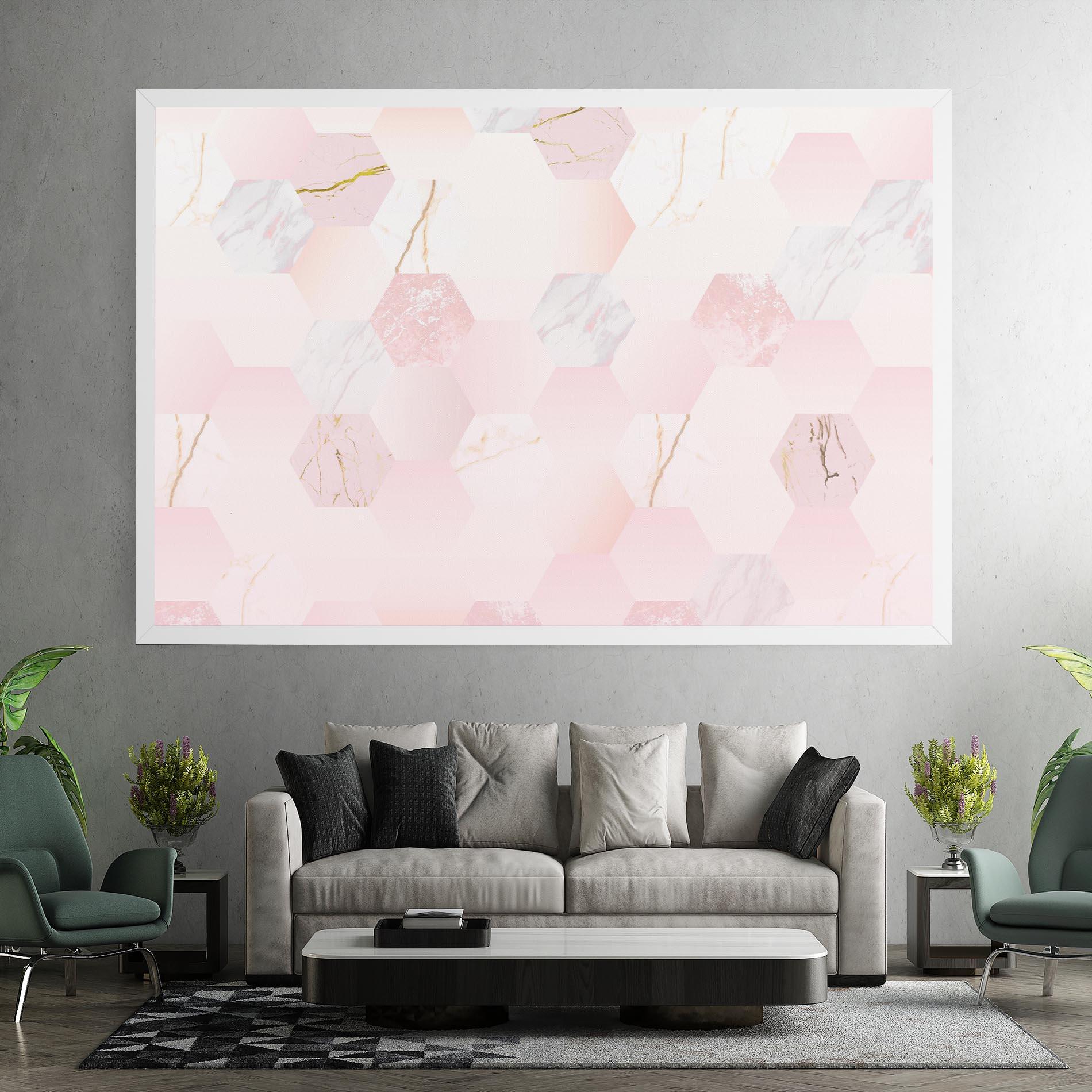 Leinwandbild Pink Hexanon mockup 7